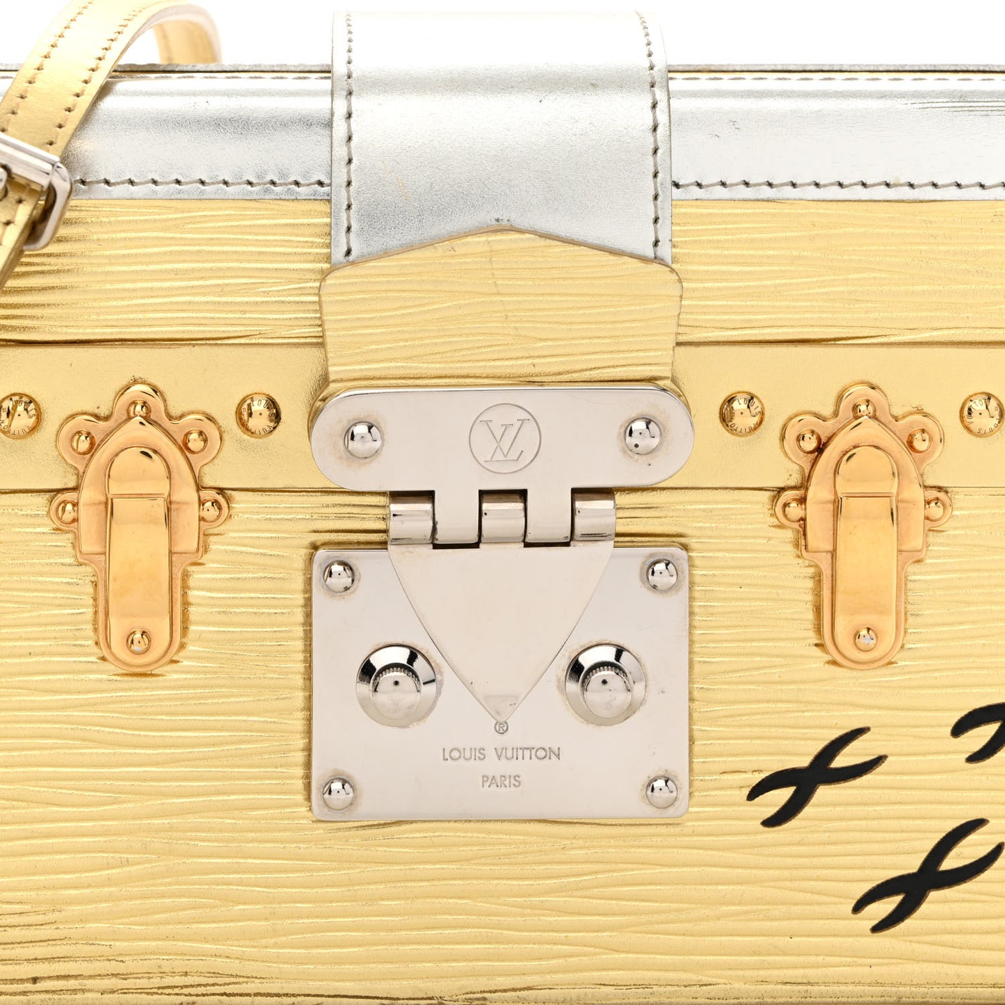 Metallic Epi Petite Malle Gold