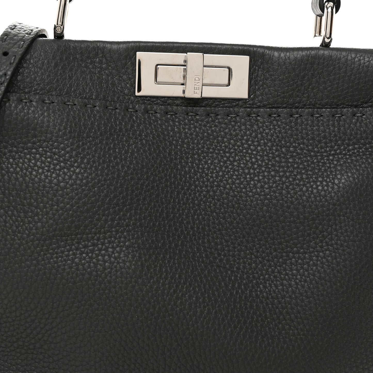 Cuoio Romano Selleria Bi-Color Medium Peekaboo Iconic Satchel Asfalto Latte
