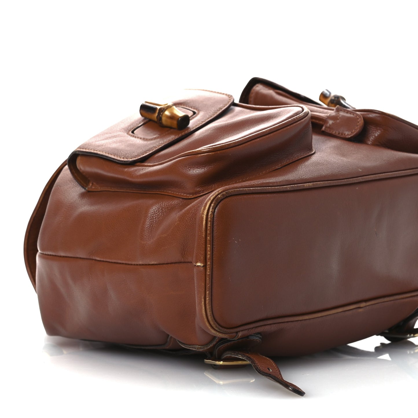 Calfskin Bamboo Backpack Brown