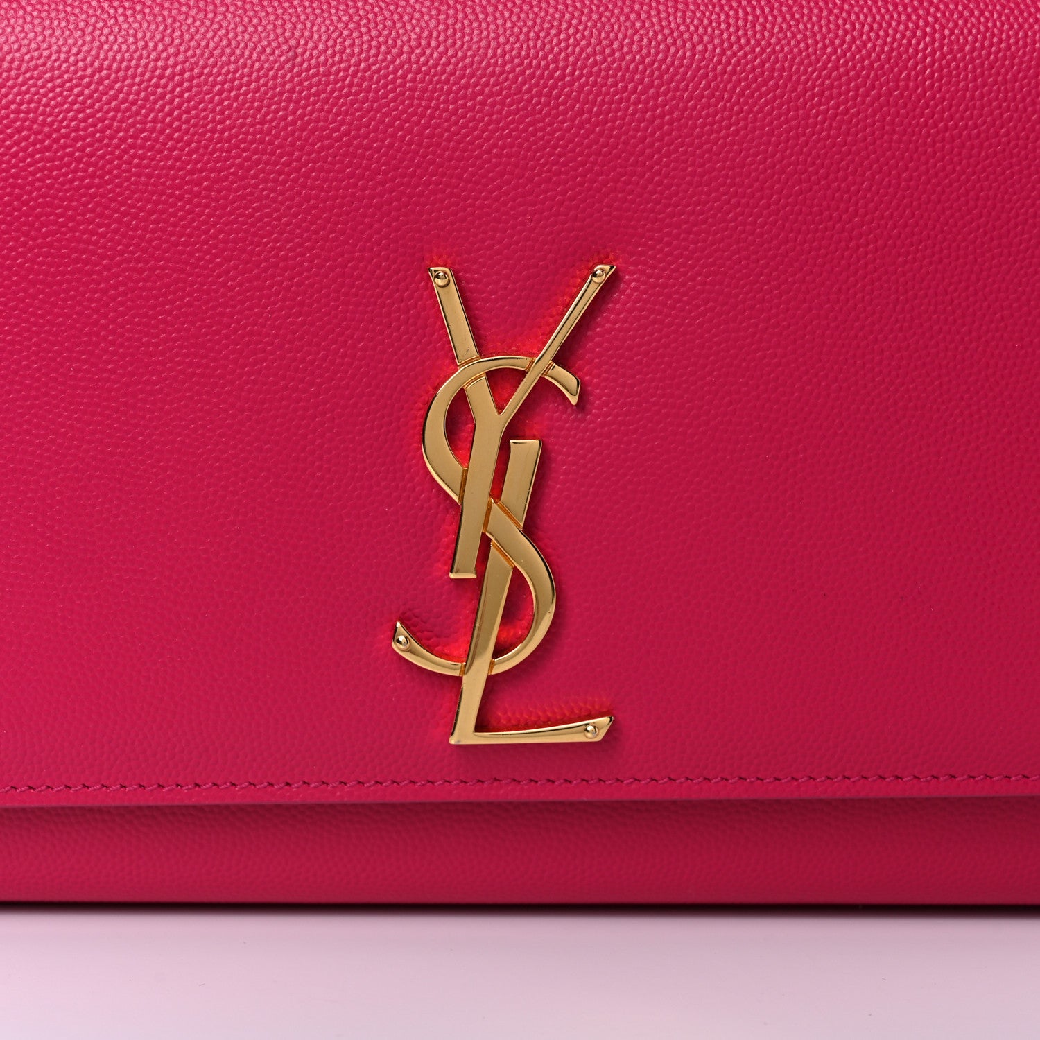 Saint Laurent Grain De Poudre Medium Monogram Kate Satchel Lipstick Fuchsia 16 of 16