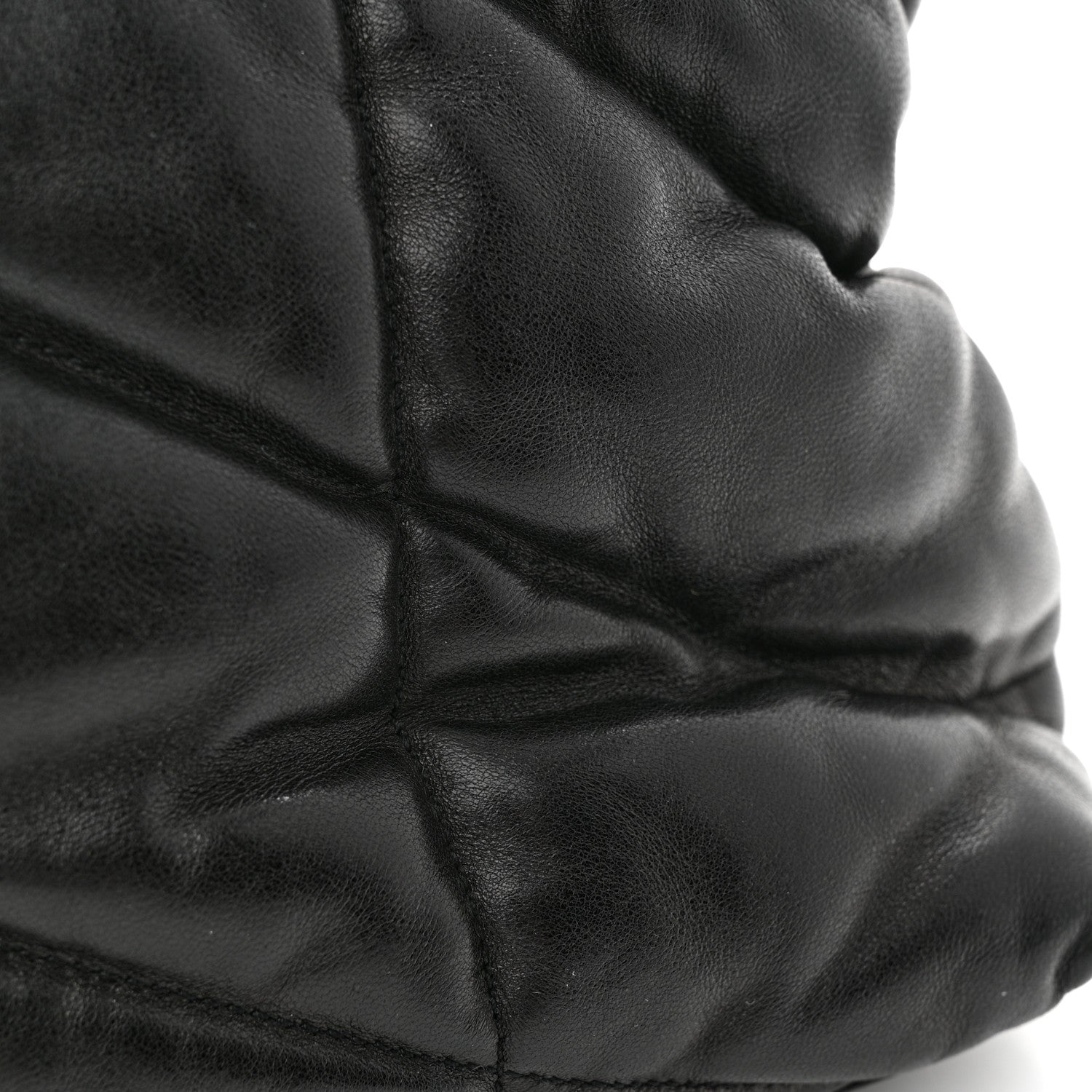 Saint Laurent Lambskin Quilted Medium Loulou Puffer Monogram Chain Satchel Black 11 of 12