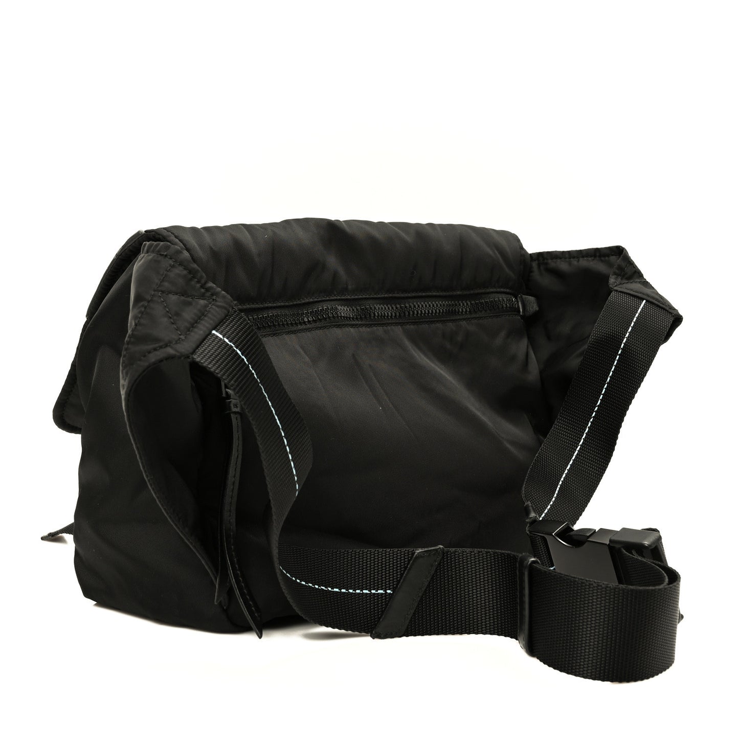 Tessuto Nylon Logo Messenger Bag Black