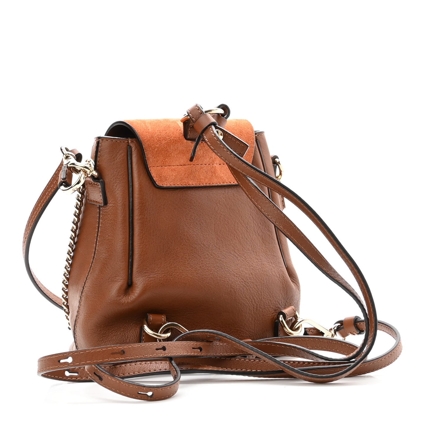 Suede Calfskin Small Faye Backpack Tobacco