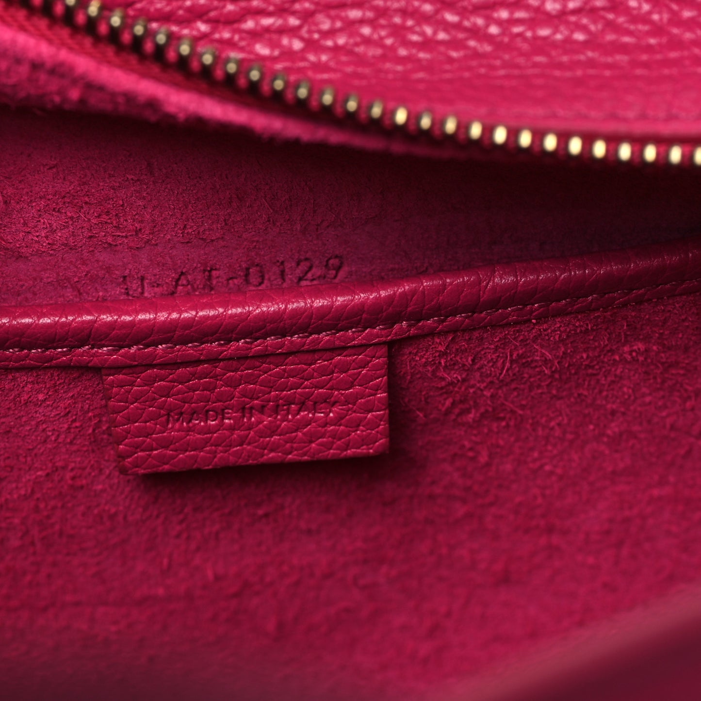Drummed Calfskin Nano Luggage Fuchsia