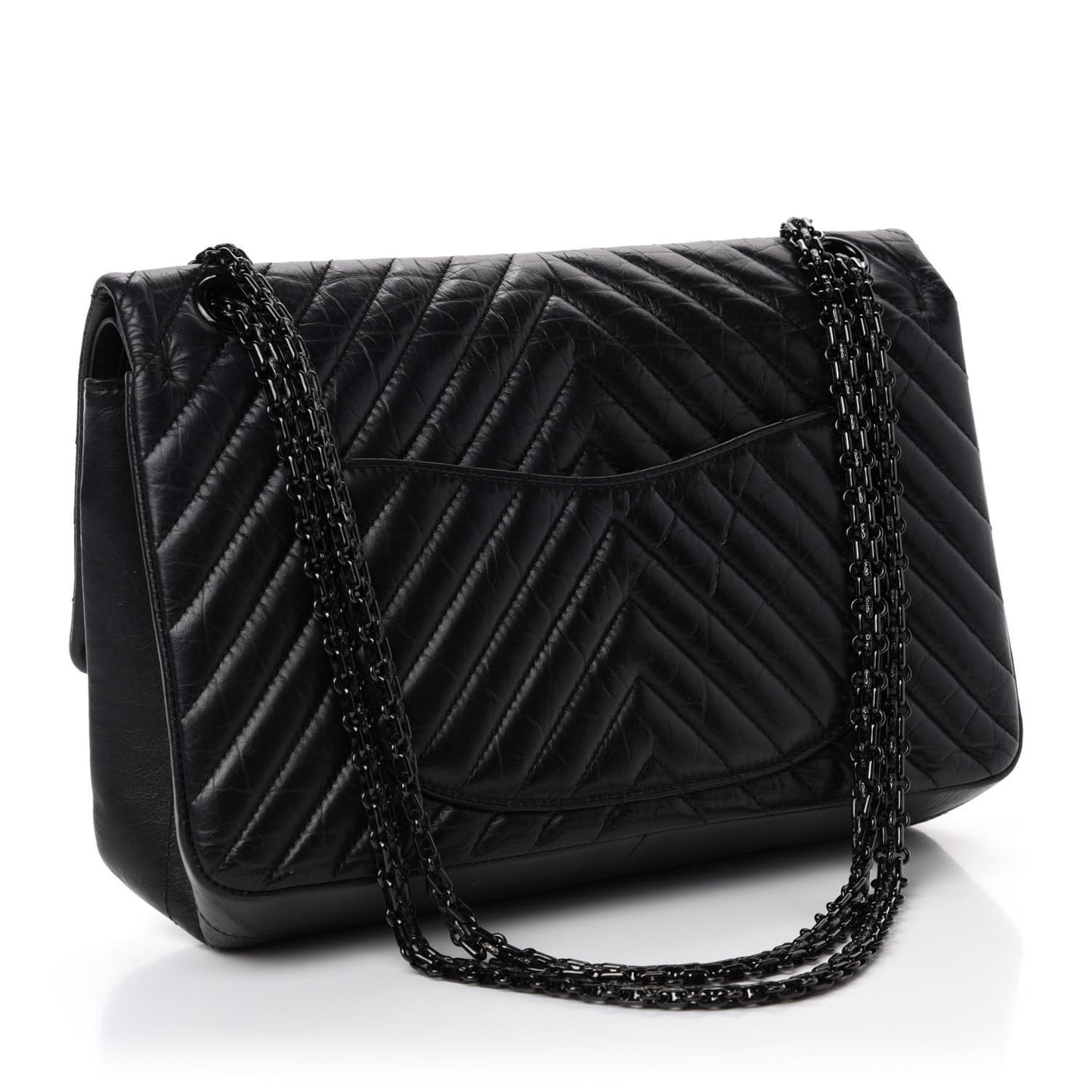 Aged Calfskin Chevron Quilted 2.55 Reissue 226 So Black