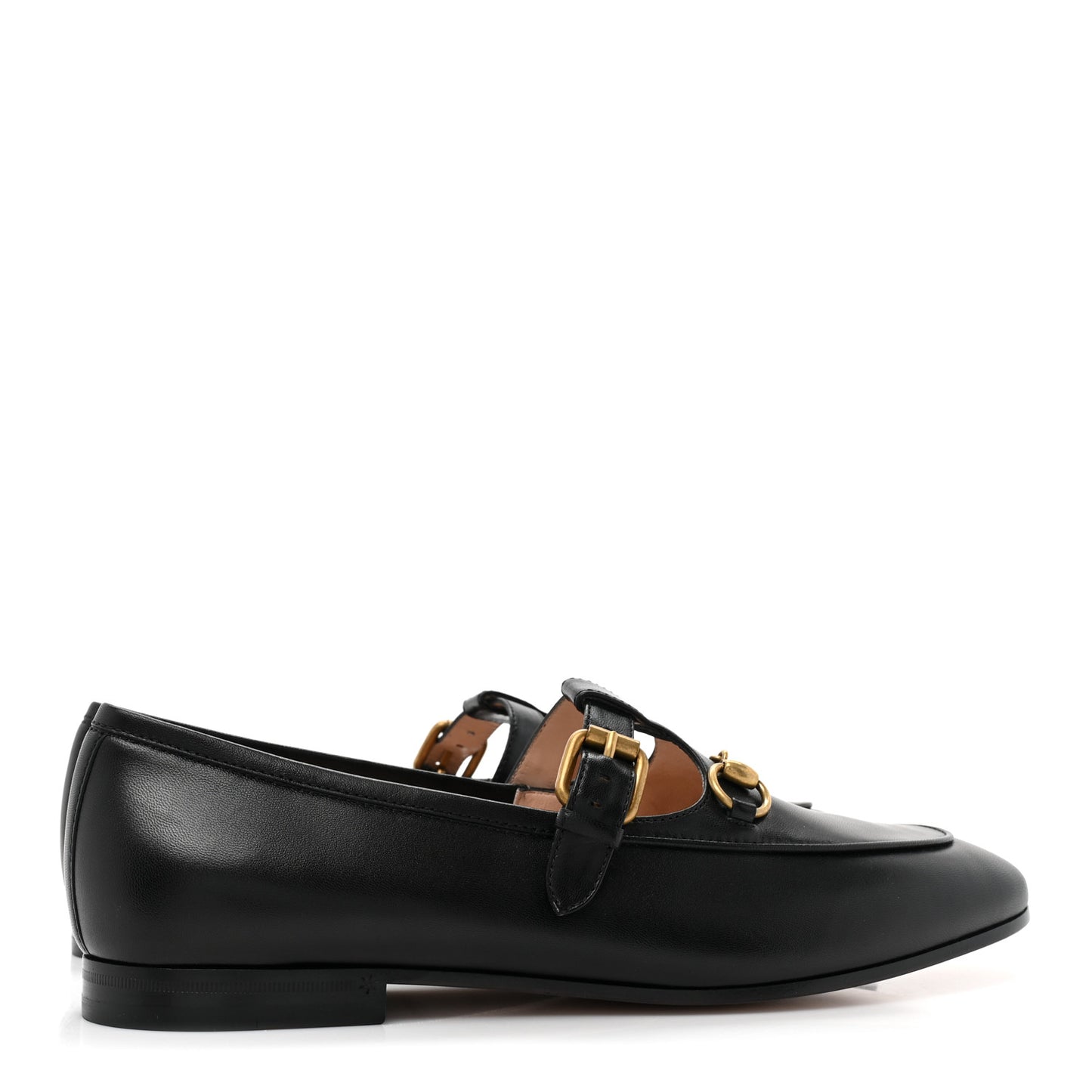Malaga Kid Womens Horsebit Buckle Strap Loafers 40 Black