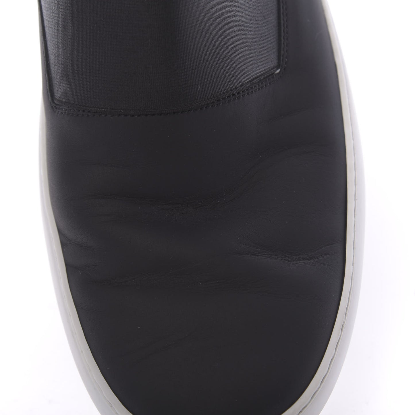 Calfskin Mens High Top Sneakers 45 White Black