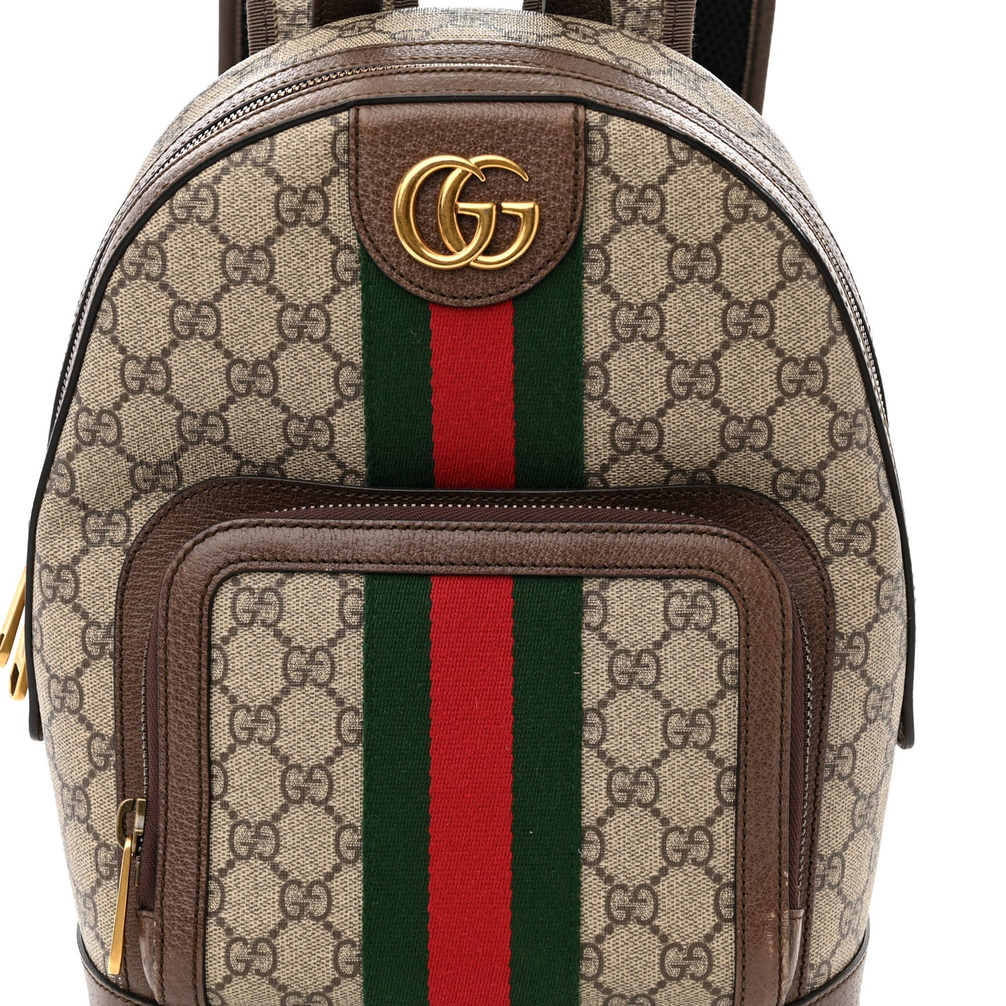 GG Supreme Monogram Calfskin Web Small Ophidia Day Backpack Beige Ebony New Acero
