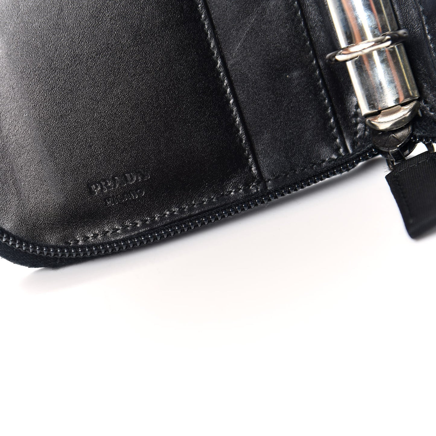 Tessuto Nylon Zip Around Agenda Holder Black