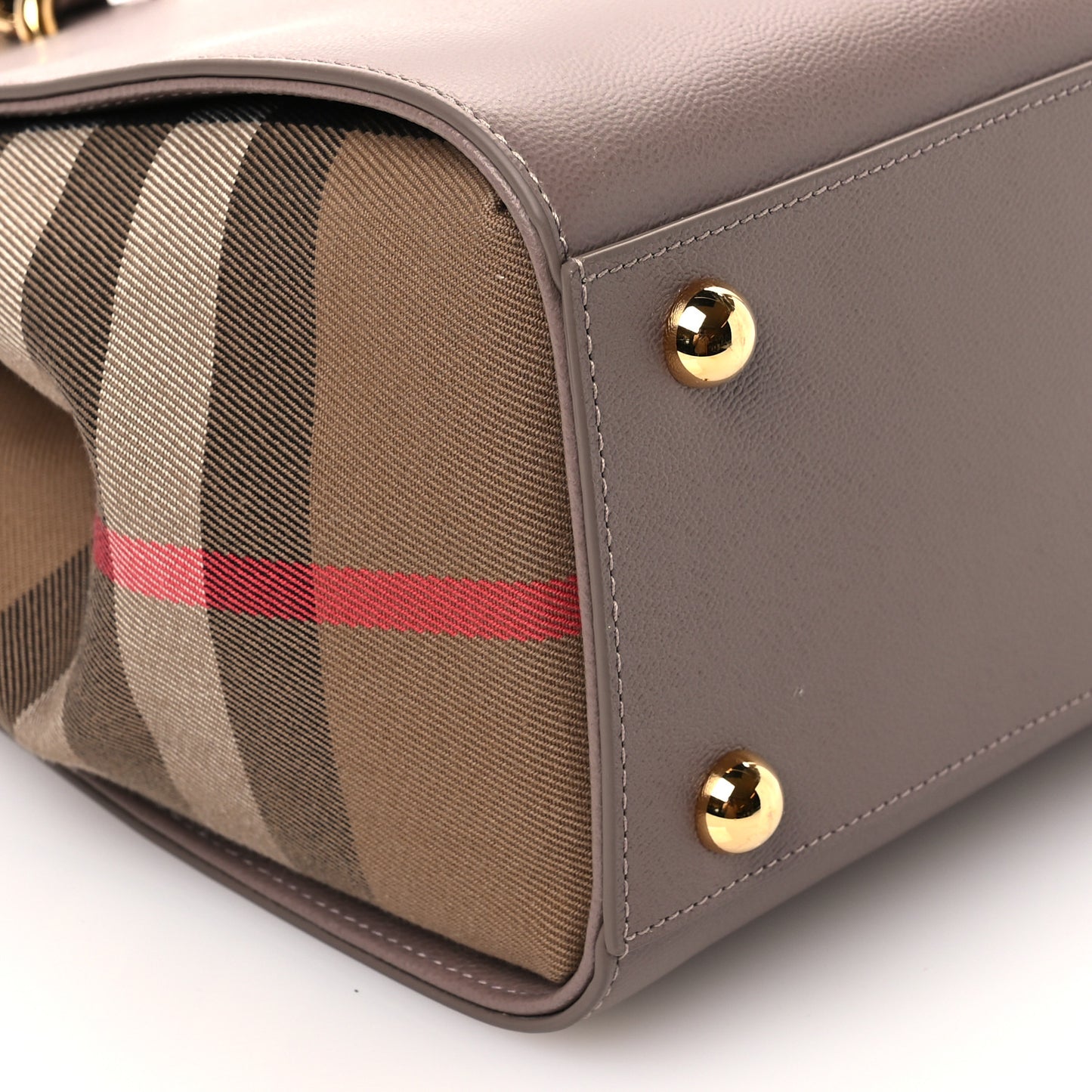Calfskin Mega Check Small Banwell Tote Grey Mink