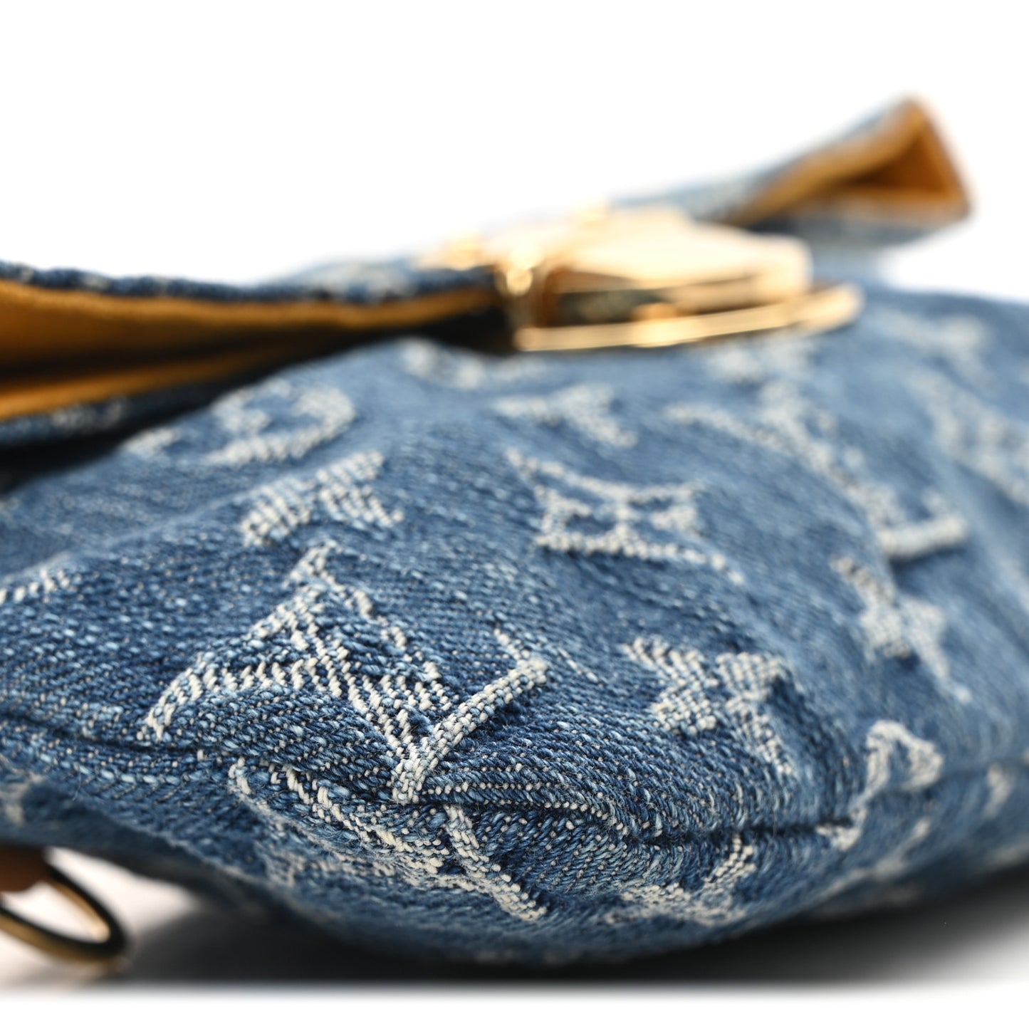 Monogram Denim Pochette Plat Clutch Blue