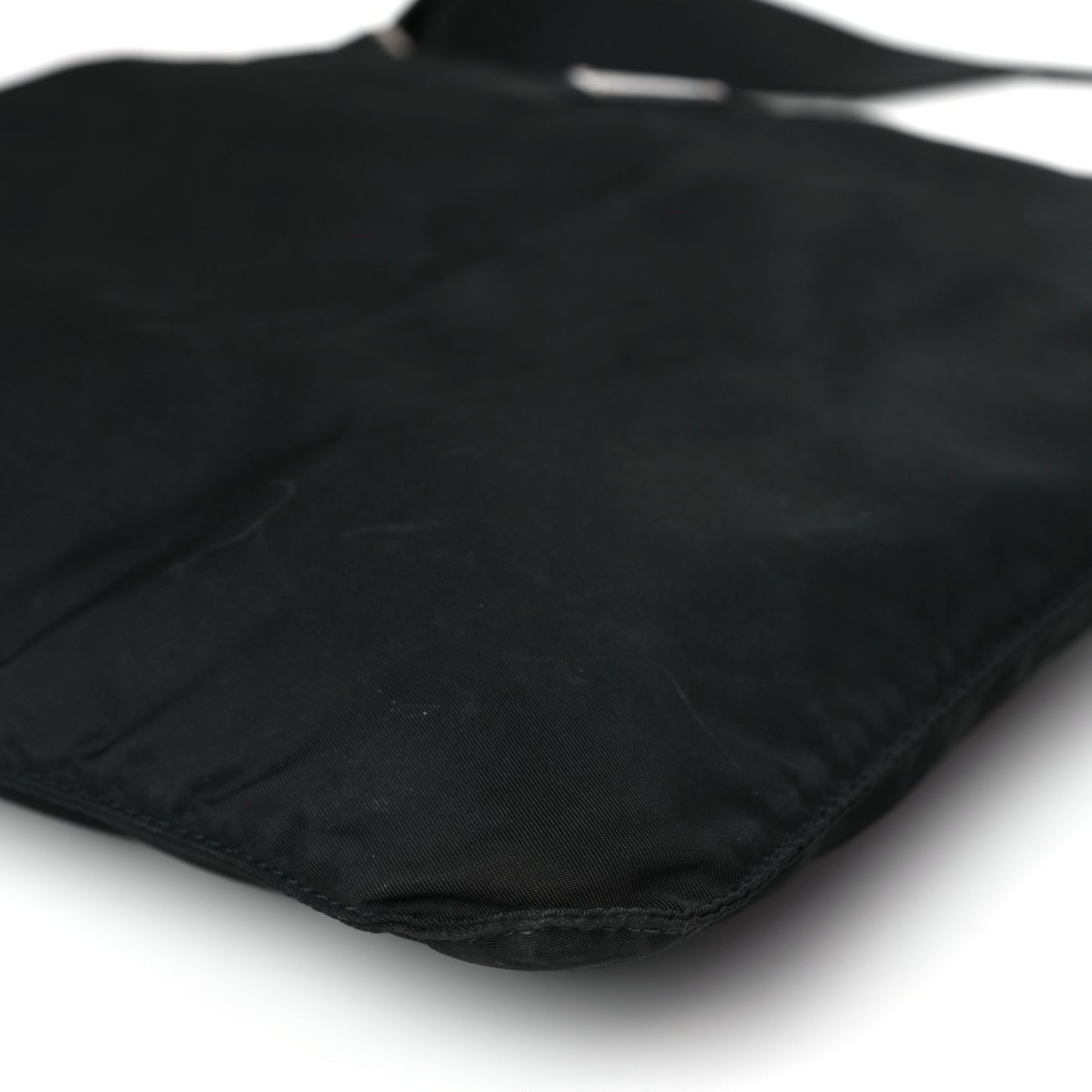 Nylon Vela Flat Messenger Bag Black