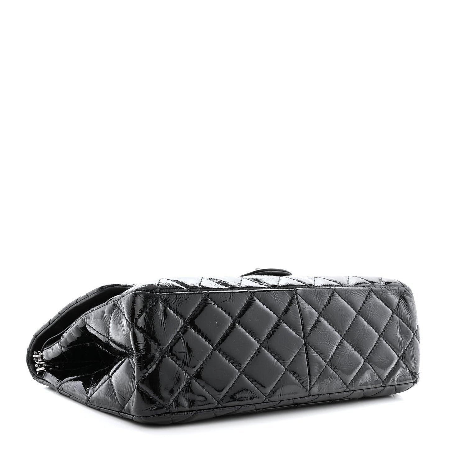 Distressed Patent Quilted 2.55 Reissue 227 Flap Black