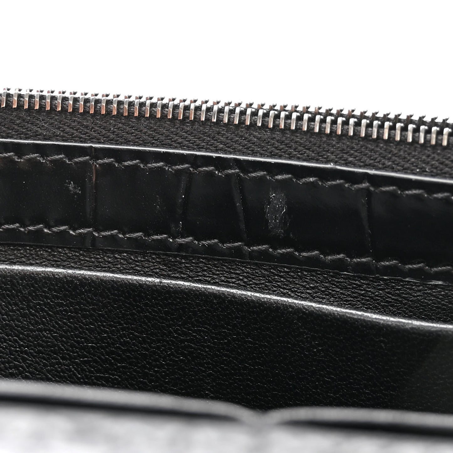 Shiny Calfskin Monochrome Crocodile Embossed Hourglass Chain Bag Black