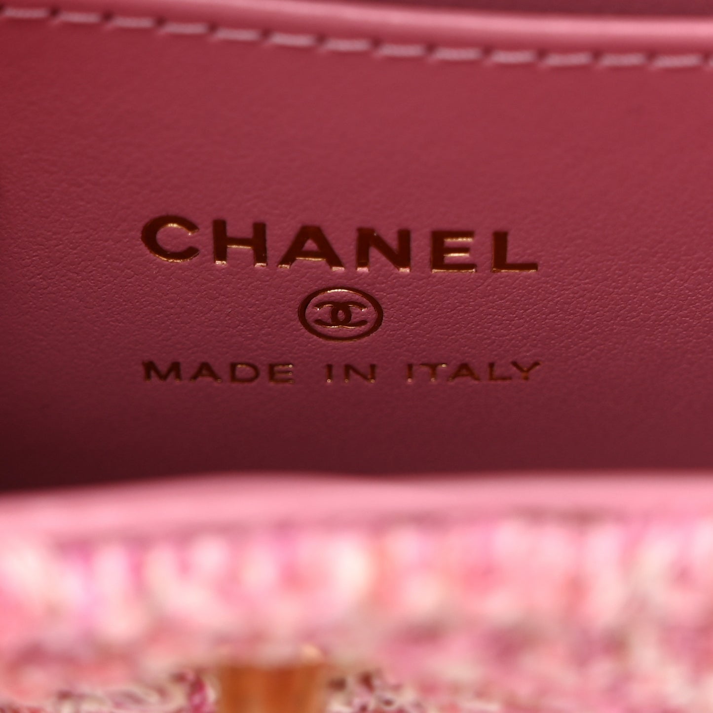 Tweed Quilted Mini Nano Kelly Shopper Pink