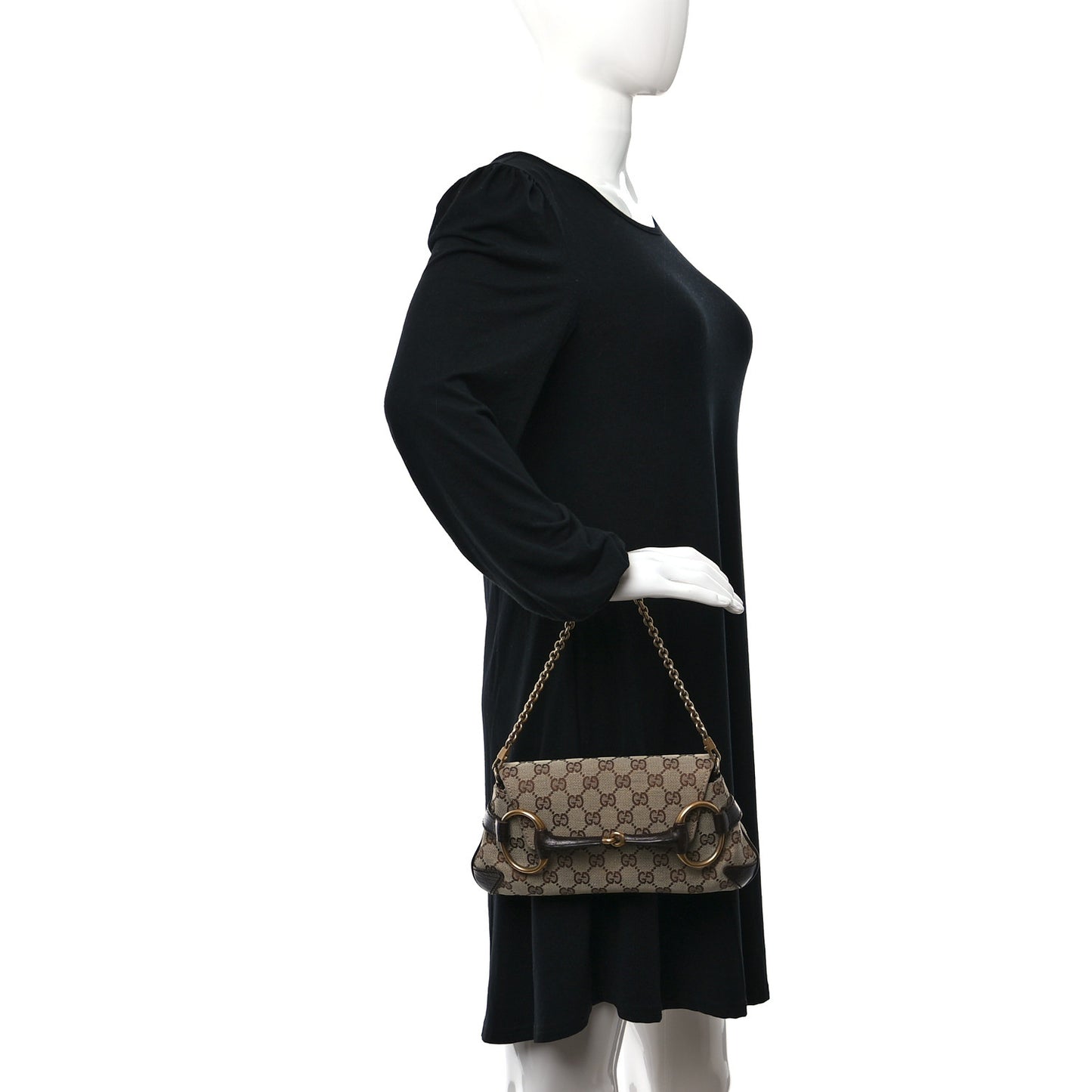 Monogram Horsebit Clutch Dark Brown