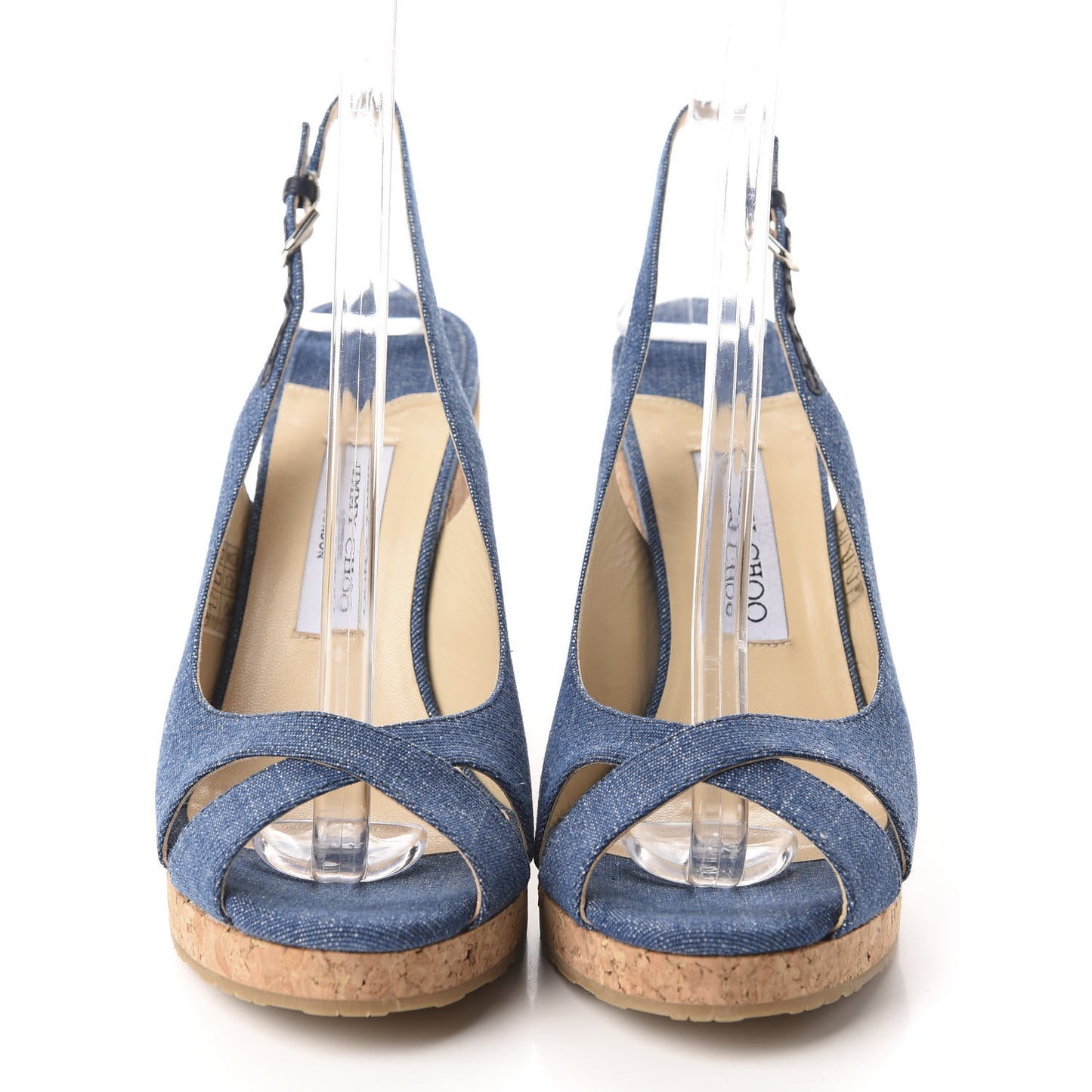 Denim Amely 105 Slingback Wedge Sandals 39.5 Navy