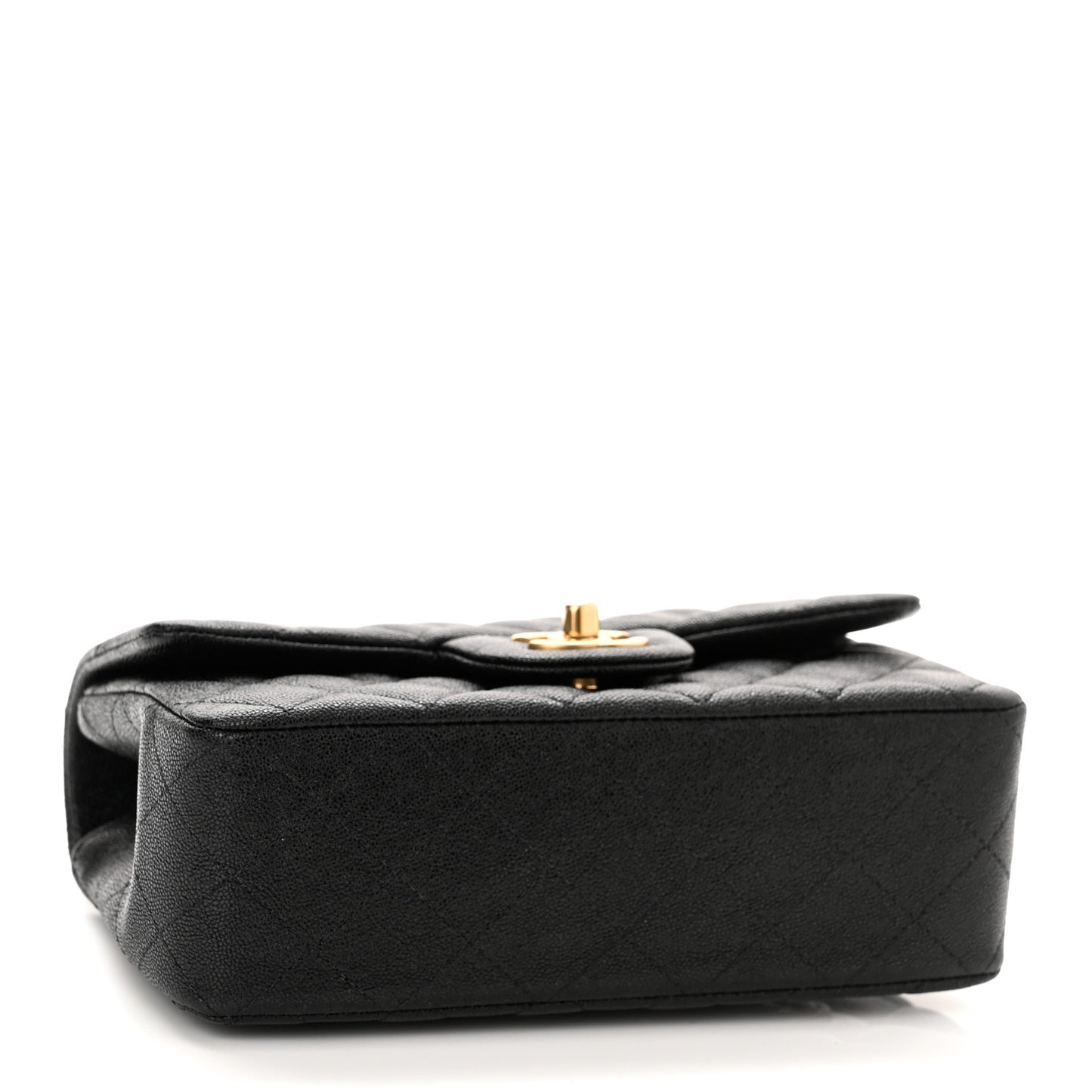 Caviar Quilted Mini Top Handle Rectangular Flap Black