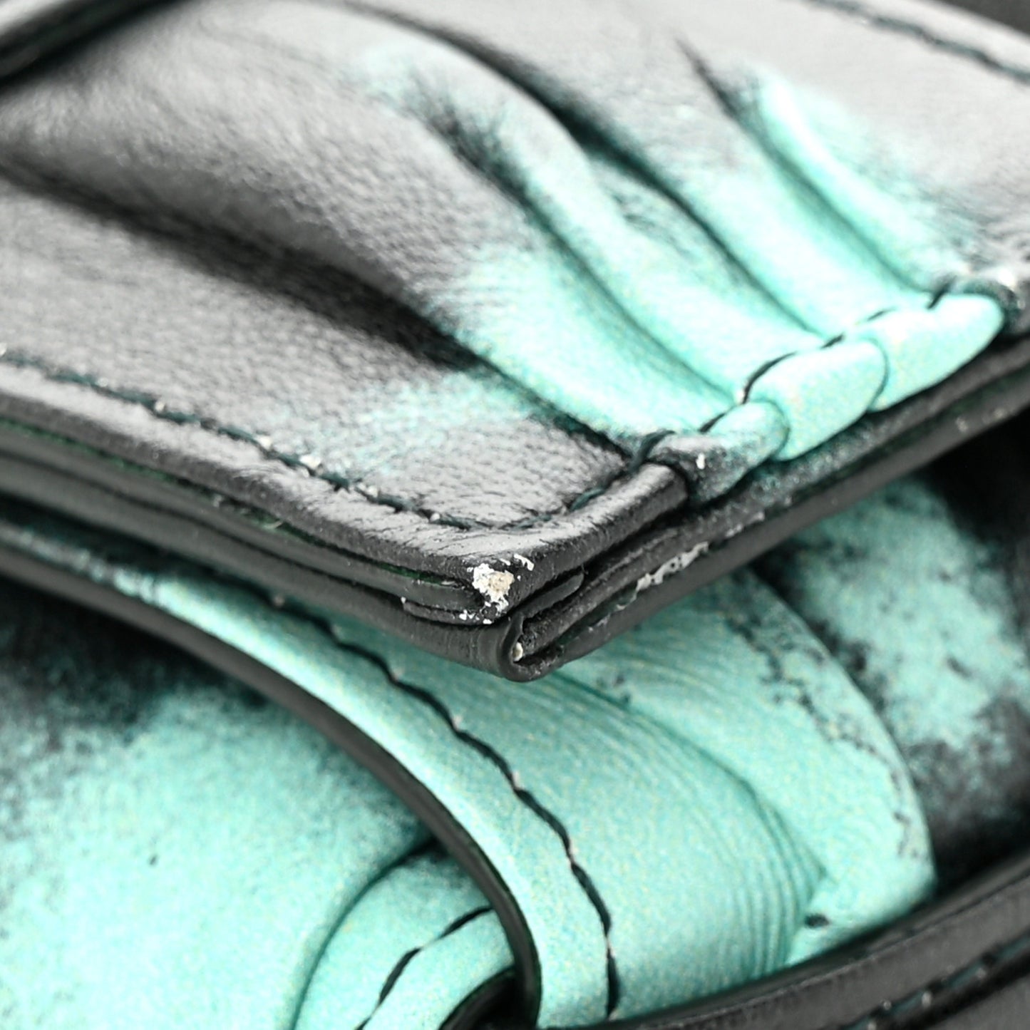 Foulard Tie Dye Maxi Intrecciato Padded Cassette Crossbody Bag Celadon Inkwell