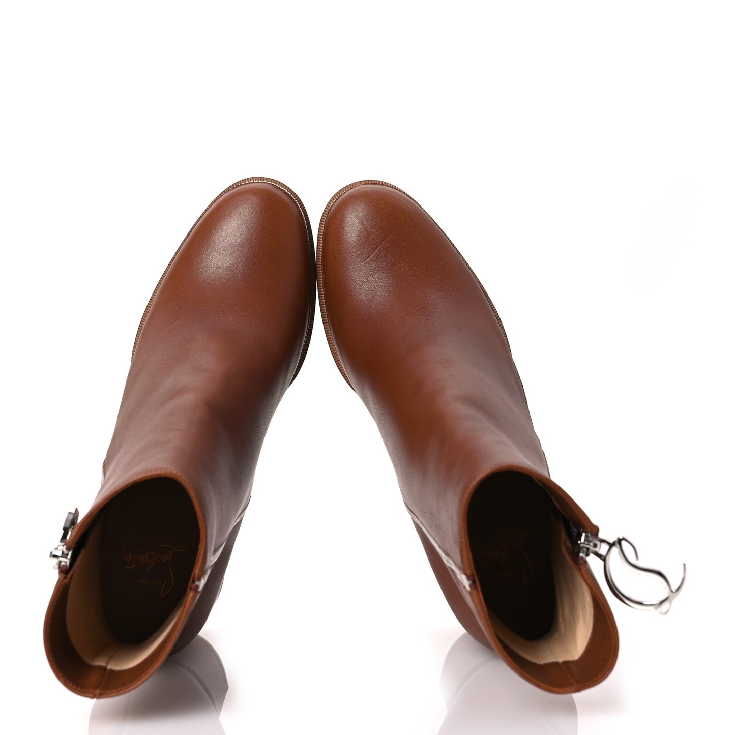 Calfskin CL Zip 70 Ankle Bootie 38 Brown