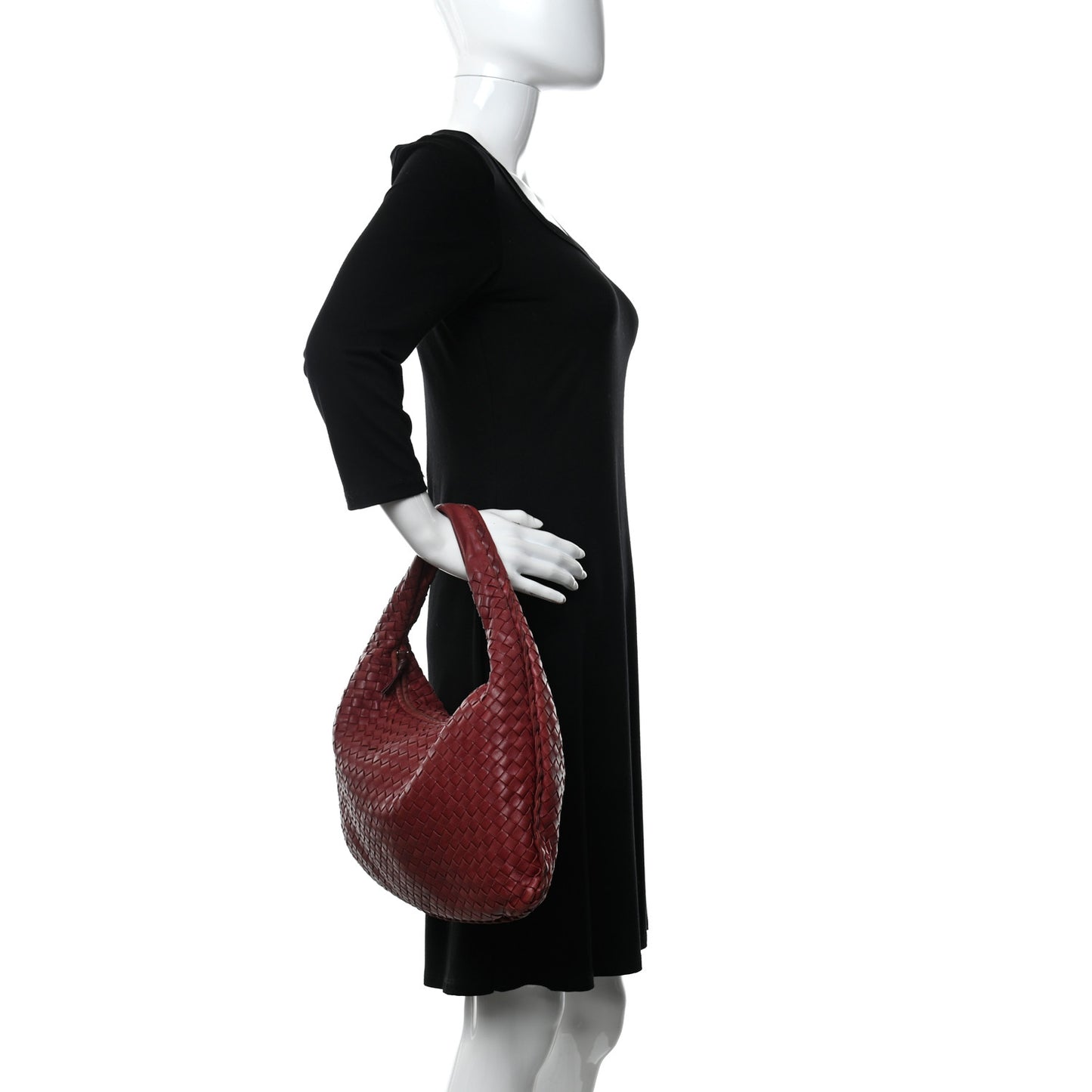 Nappa Intrecciato Large Veneta Hobo Quarzo