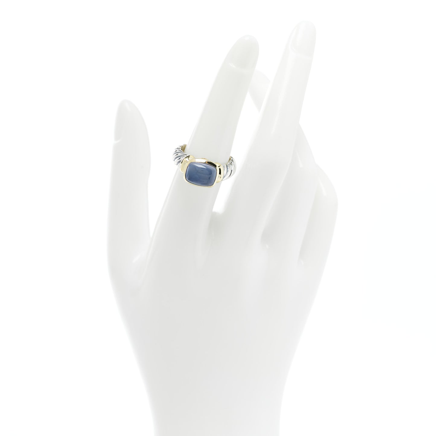 Sterling Silver 14K Yellow Gold Chalcedony 10mm Noblesse Ring 53 6.25