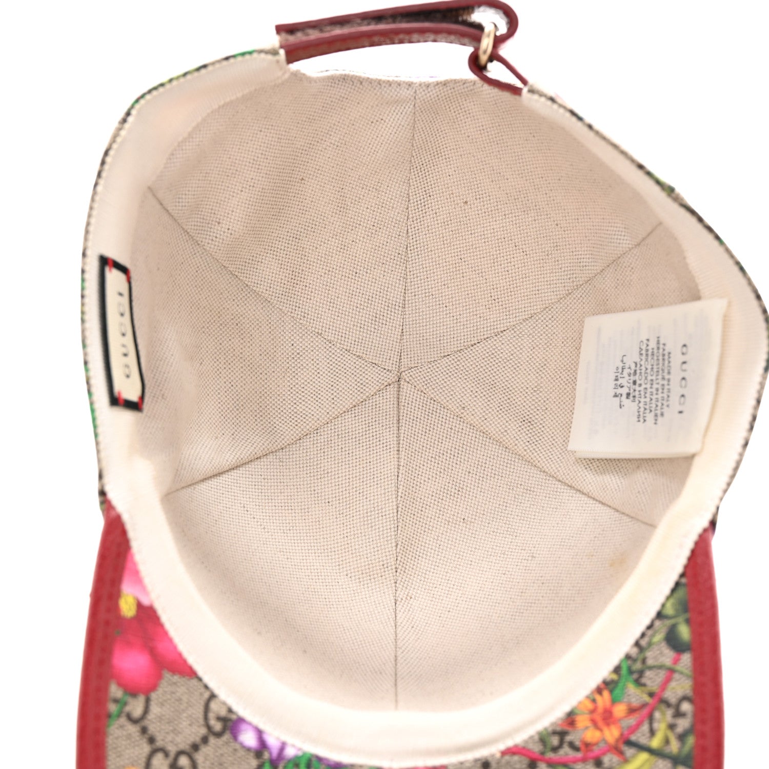 Gucci GG Supreme Flora Claudia Baseball Hat 59 XL Red 7 of 11