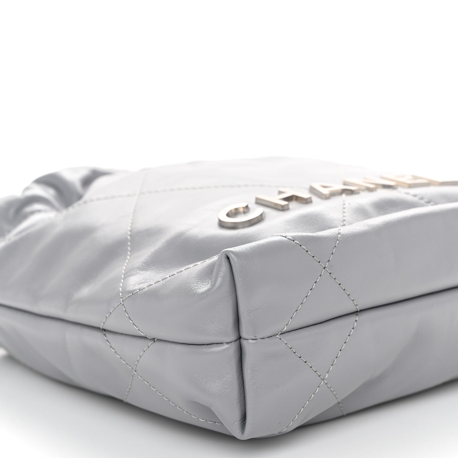Chanel Shiny Calfskin Quilted Mini Chanel 22 Grey 9 of 10