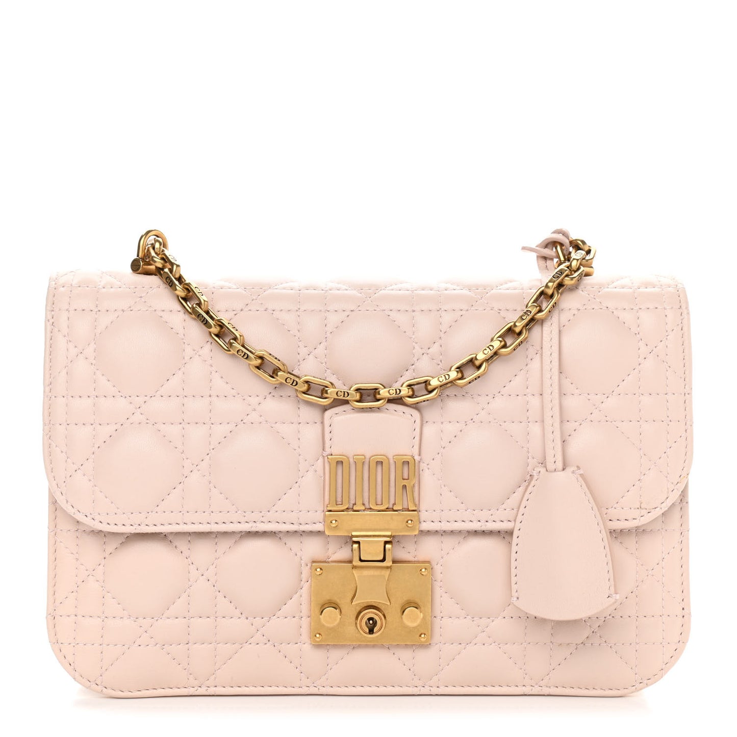 Lambskin Cannage Large Dioraddict Flap Rose Poudre