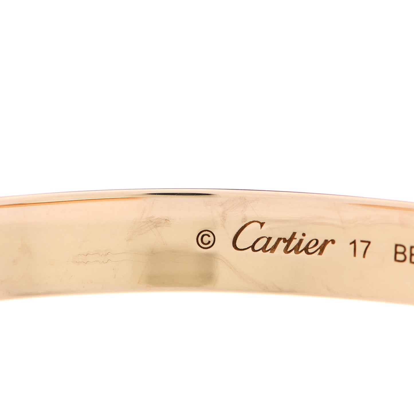18K Yellow Gold LOVE Cuff Bracelet 17