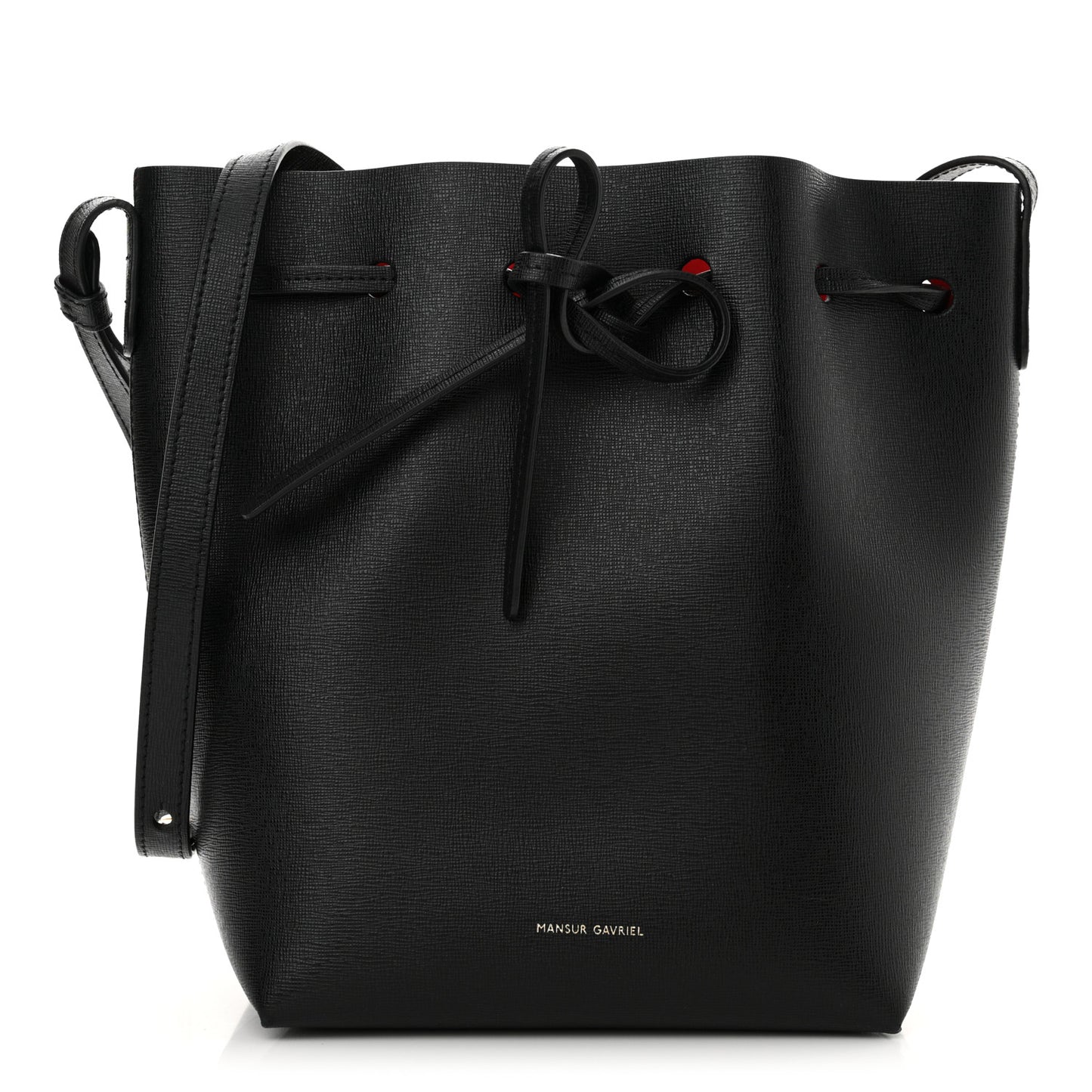 Calfskin Mini Bucket Bag Black Flamma