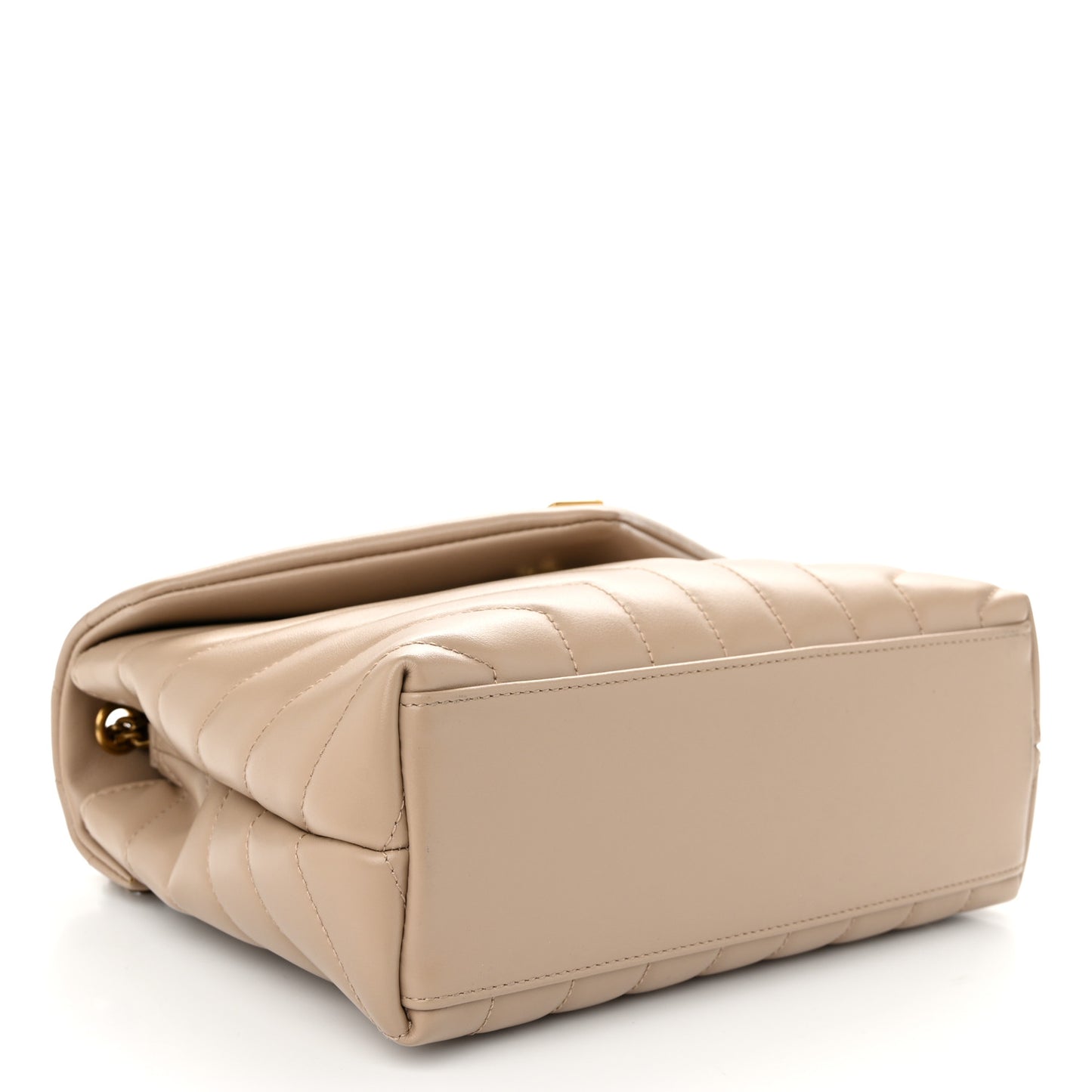 Calfskin Y Quilted Monogram Small Loulou Chain Satchel Dark Beige