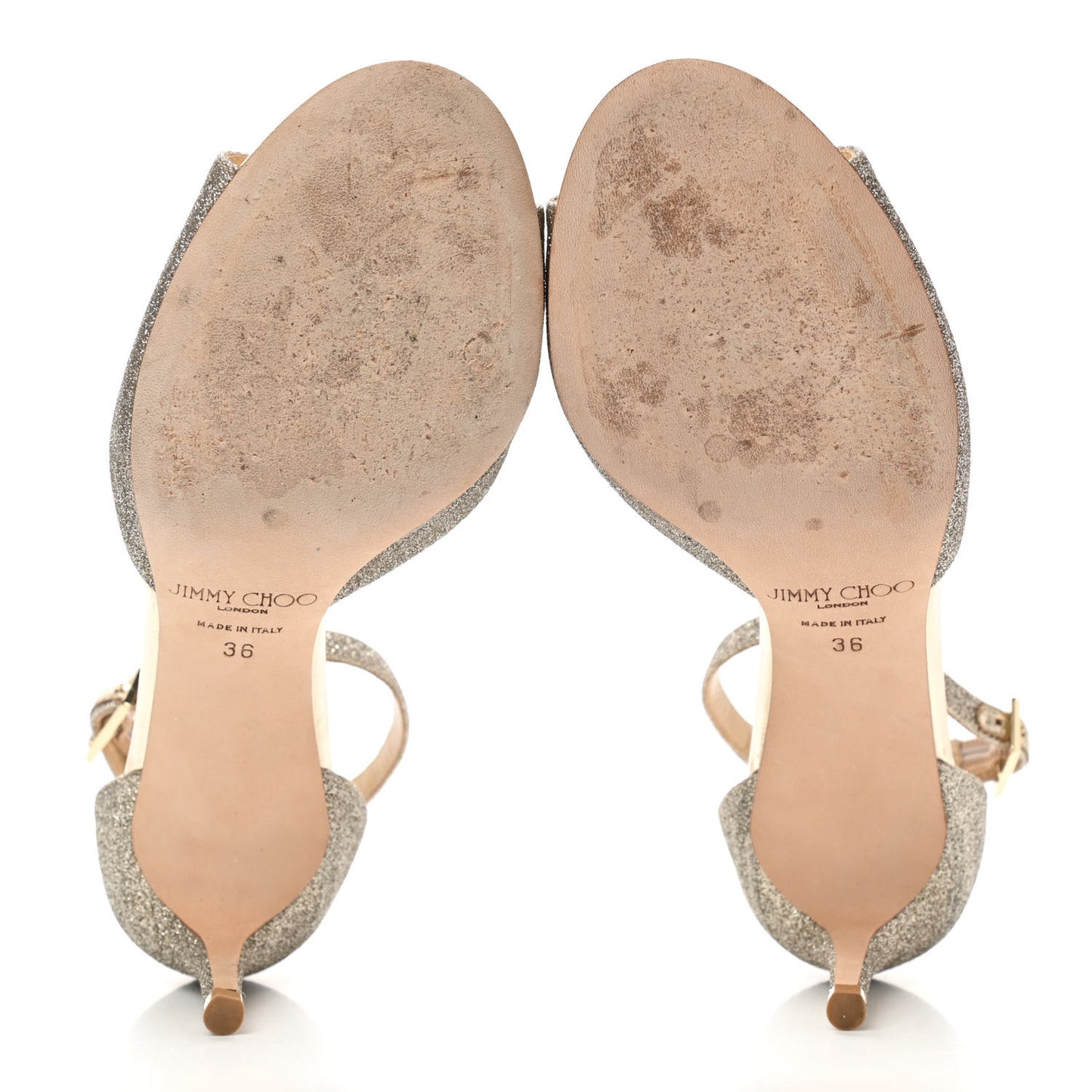 Glitter Ankle Strap Pumps 36 Gold