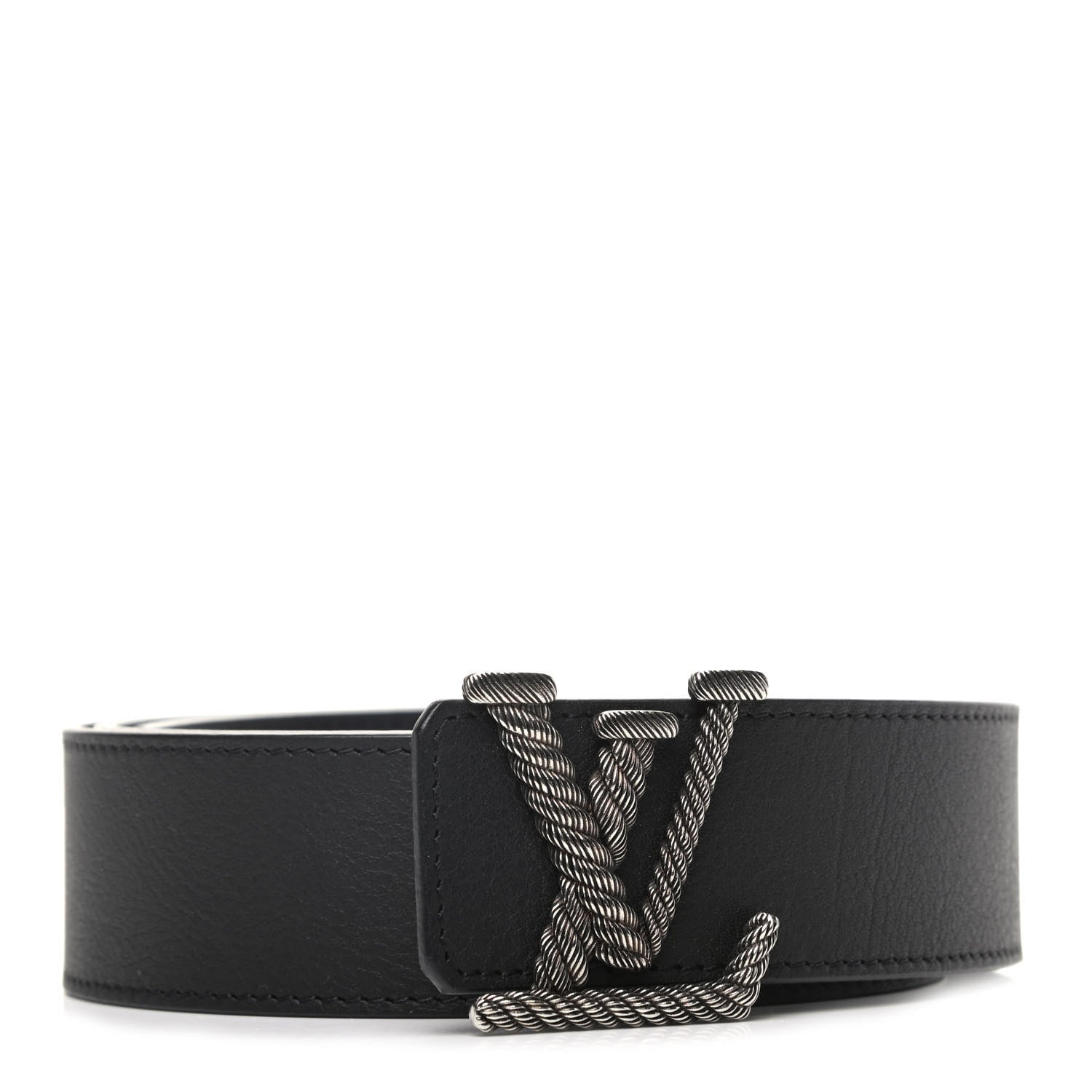 Louis Vuitton Calfskin LV Belt 100 40 Black 1 of 5