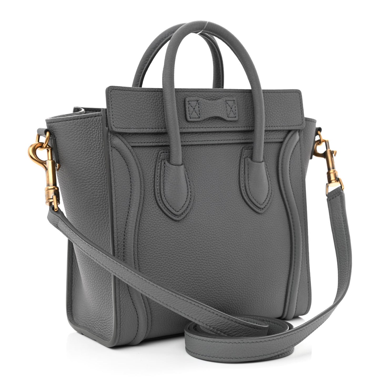 Baby Drummed Calfskin Nano Luggage Kohl