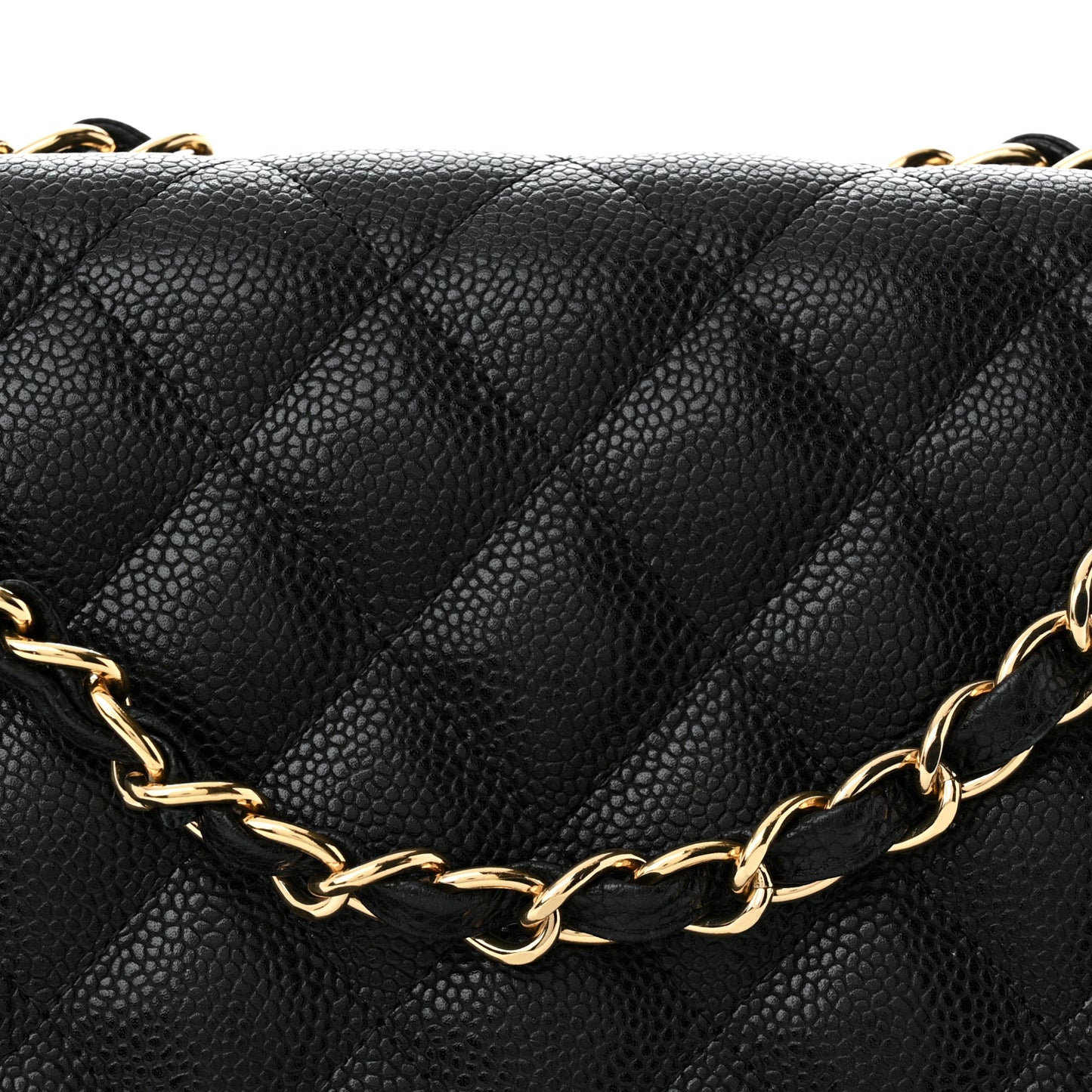 Caviar Quilted Jumbo Single Flap Black