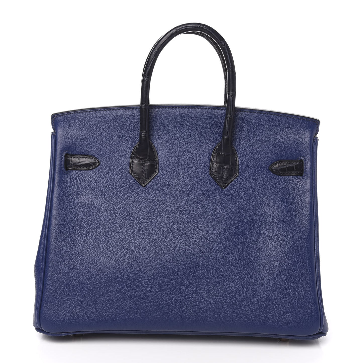 Taurillon Novillo Matte Alligator Birkin Touch 25 Bleu Saphir Marine