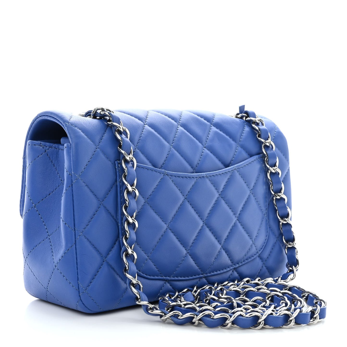 Lambskin Quilted Mini Rectangular Flap Royal Blue
