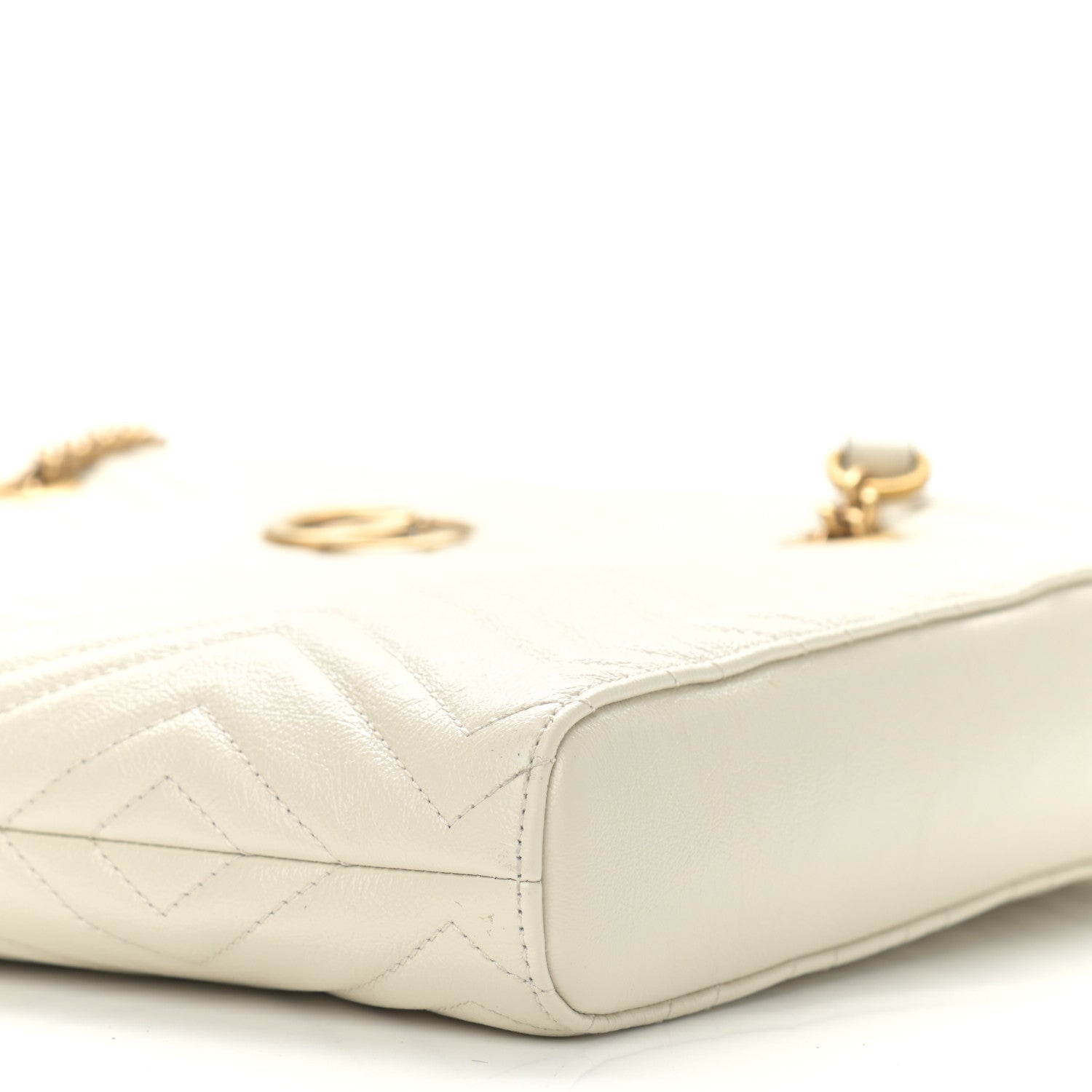 Gucci Vintage Calfskin Matelasse Medium GG Marmont Slim Tote White 10 of 10