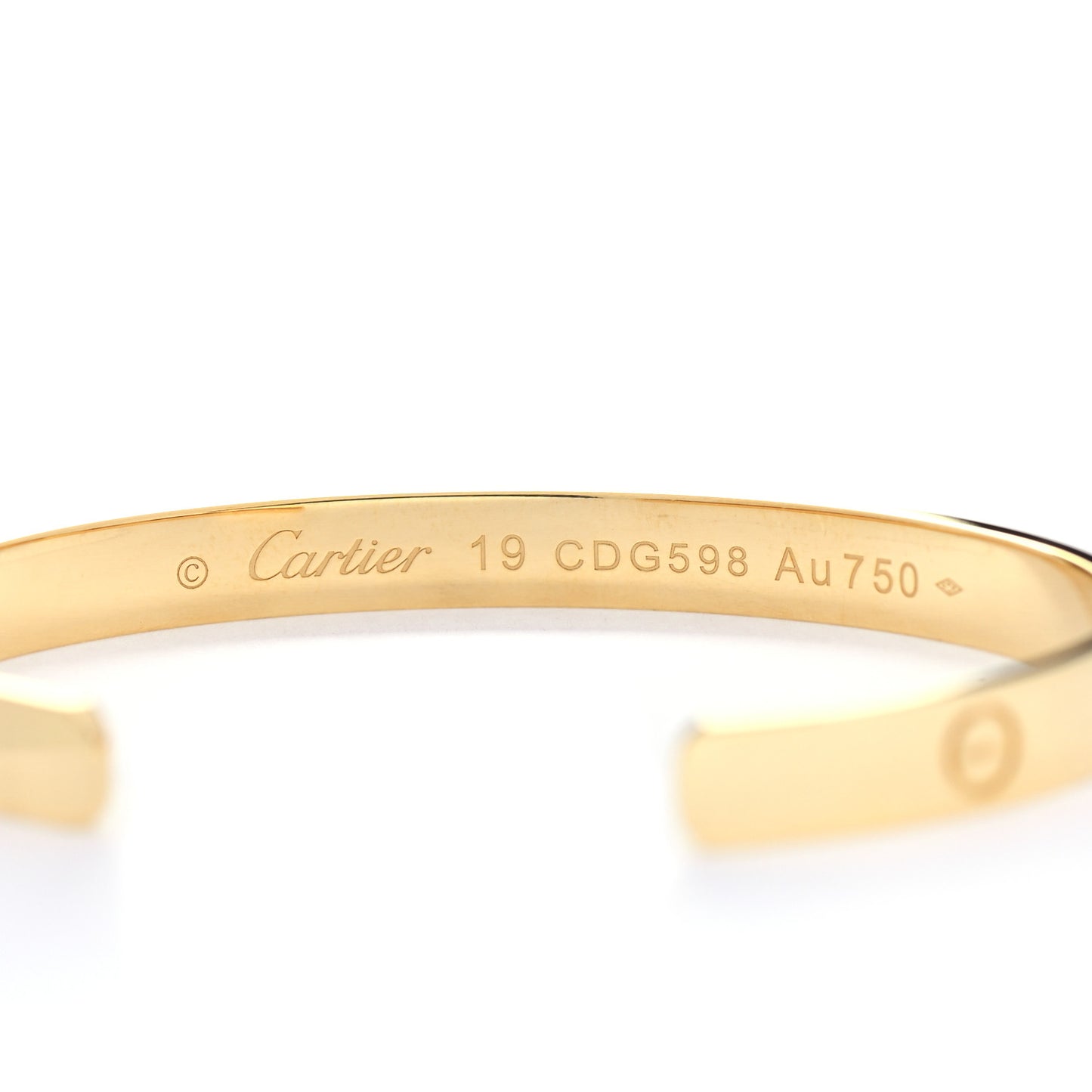 18K Yellow Gold LOVE Cuff Bracelet 19