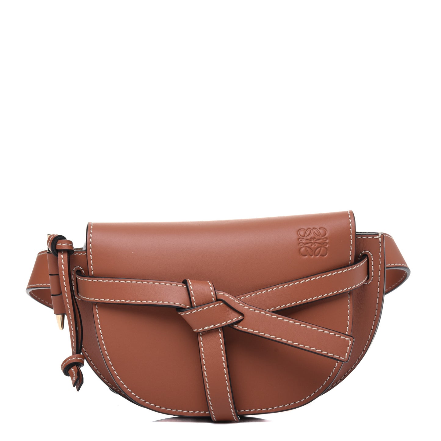 Calfskin Mini Gate Belt Bag Tan