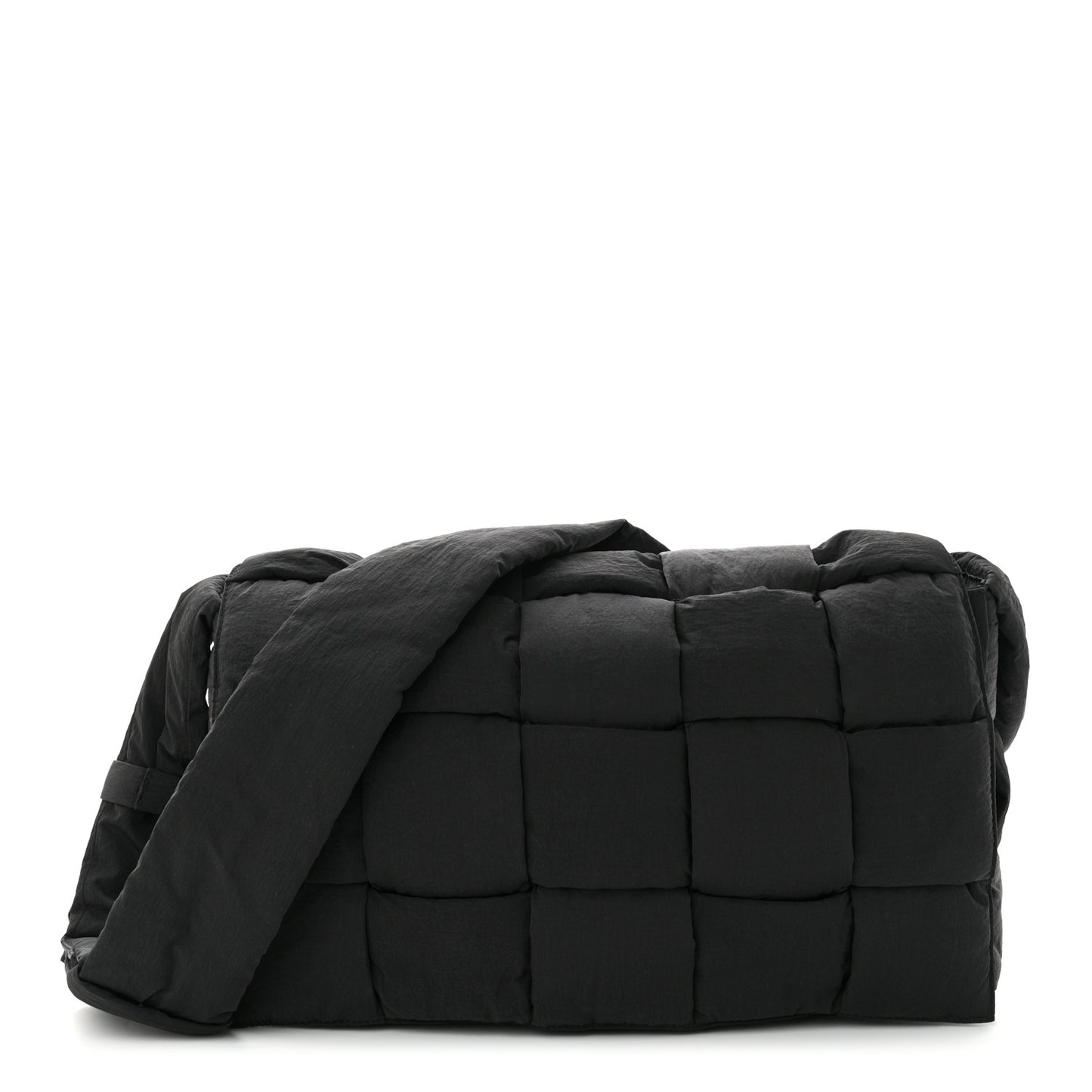 Nylon Intrecciato Padded Tech Maxi Cassette Bag Black