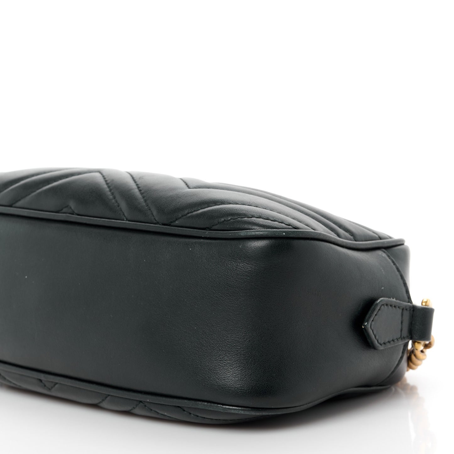 Calfskin Matelasse Small GG Marmont Chain Shoulder Bag Black
