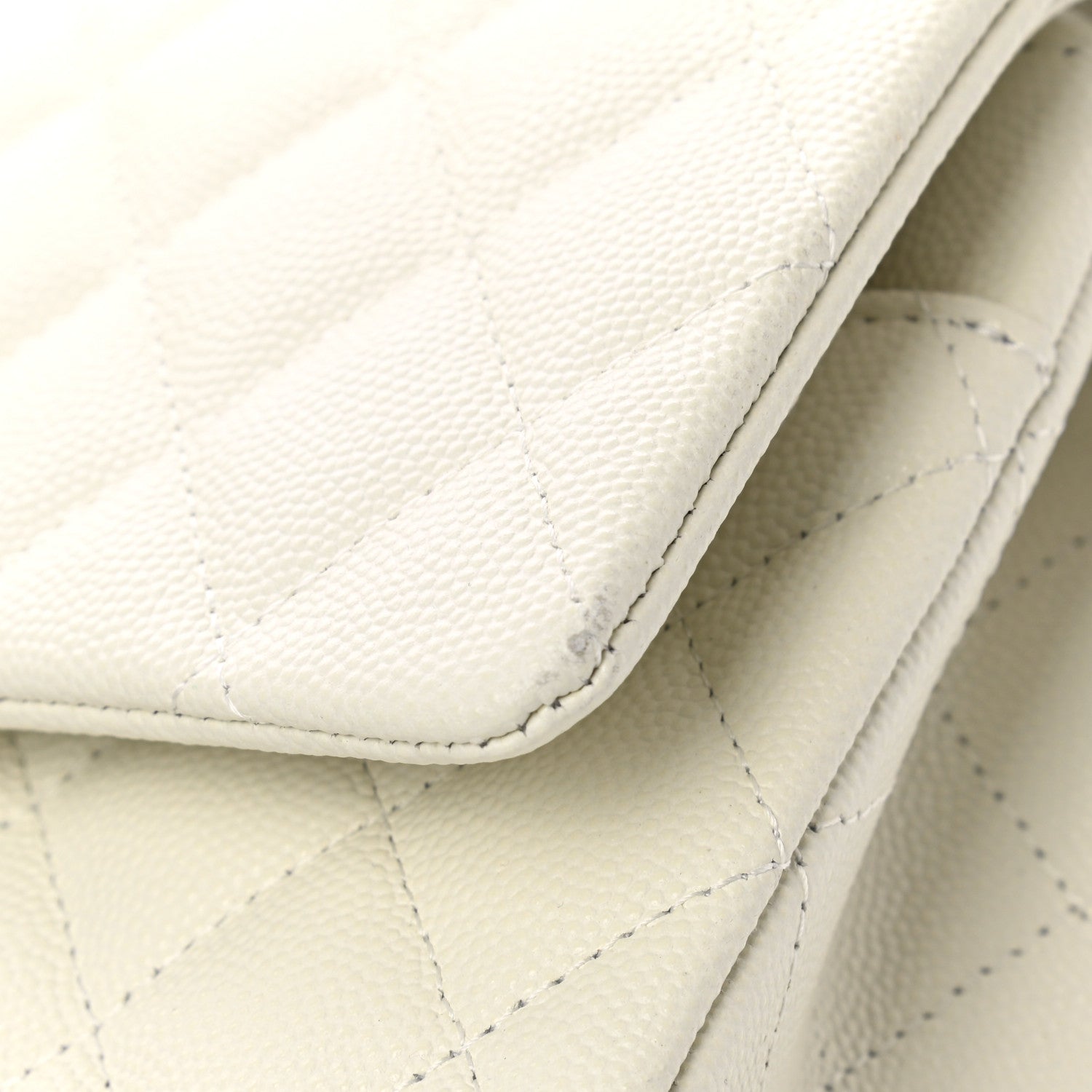 Chanel Caviar Quilted Medium Double Flap White 11 of 12