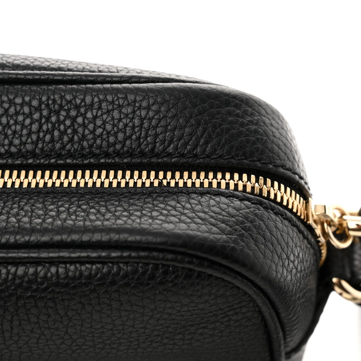 Pebbled Calfskin Small Soho Disco Bag Black