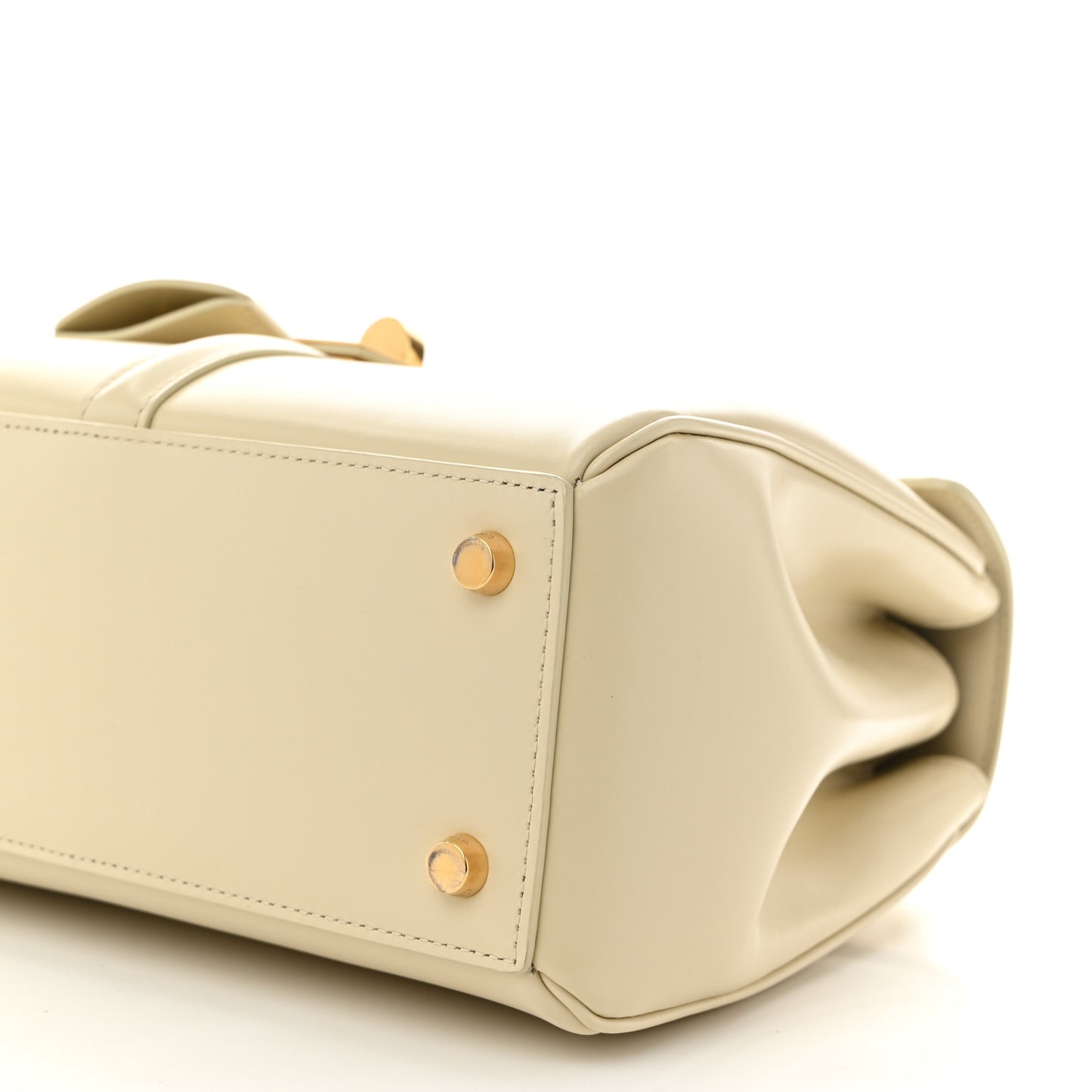Grained Calfskin Small 16 Top Handle Bag Beige
