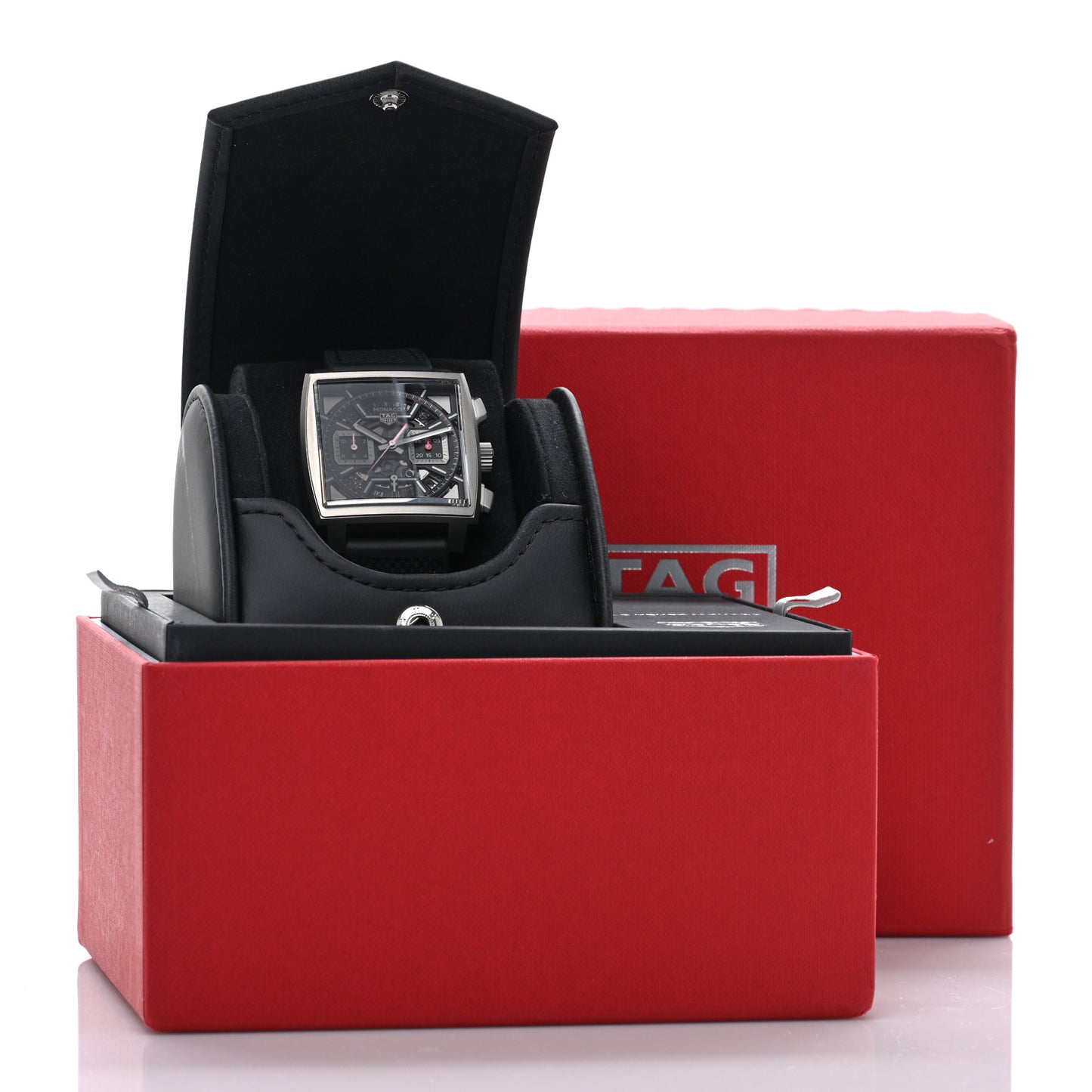 Titanium Rubber 39mm Monaco Automatic Watch Black CBL2183