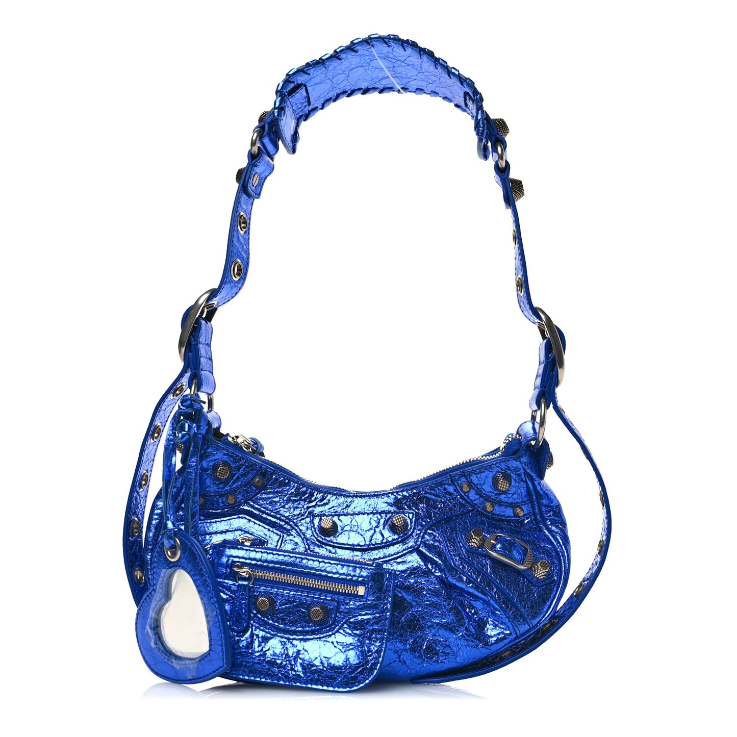 Metallic Arena Agneau Le Cagole Shoulder Bag XS Blue