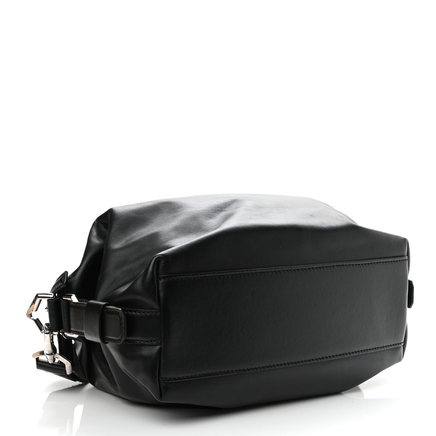 Waxed Calfskin Small Nightingale Logo Strap Black