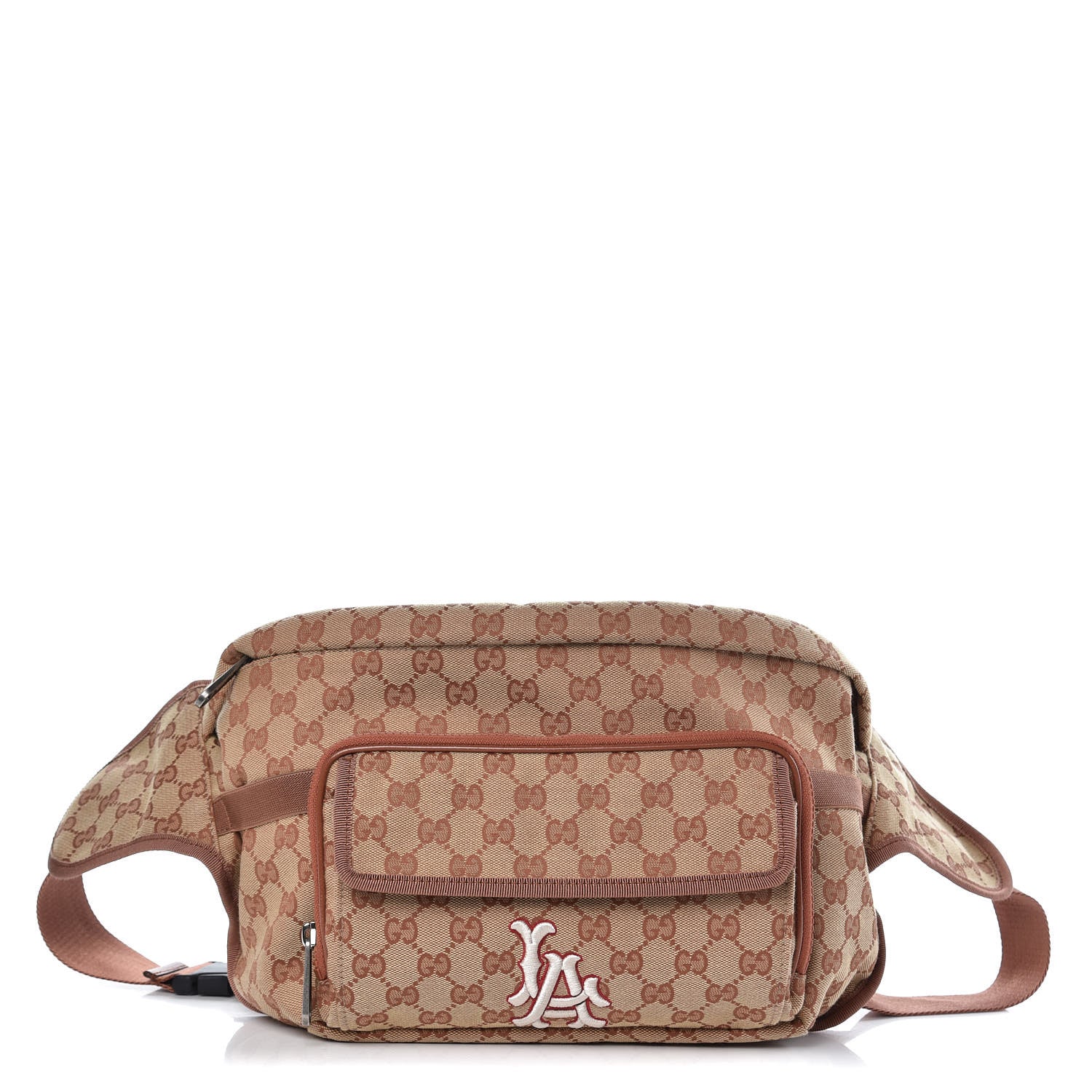Gucci X MLB GG Monogram LA Dodgers Convertible Belt Bag Beige 